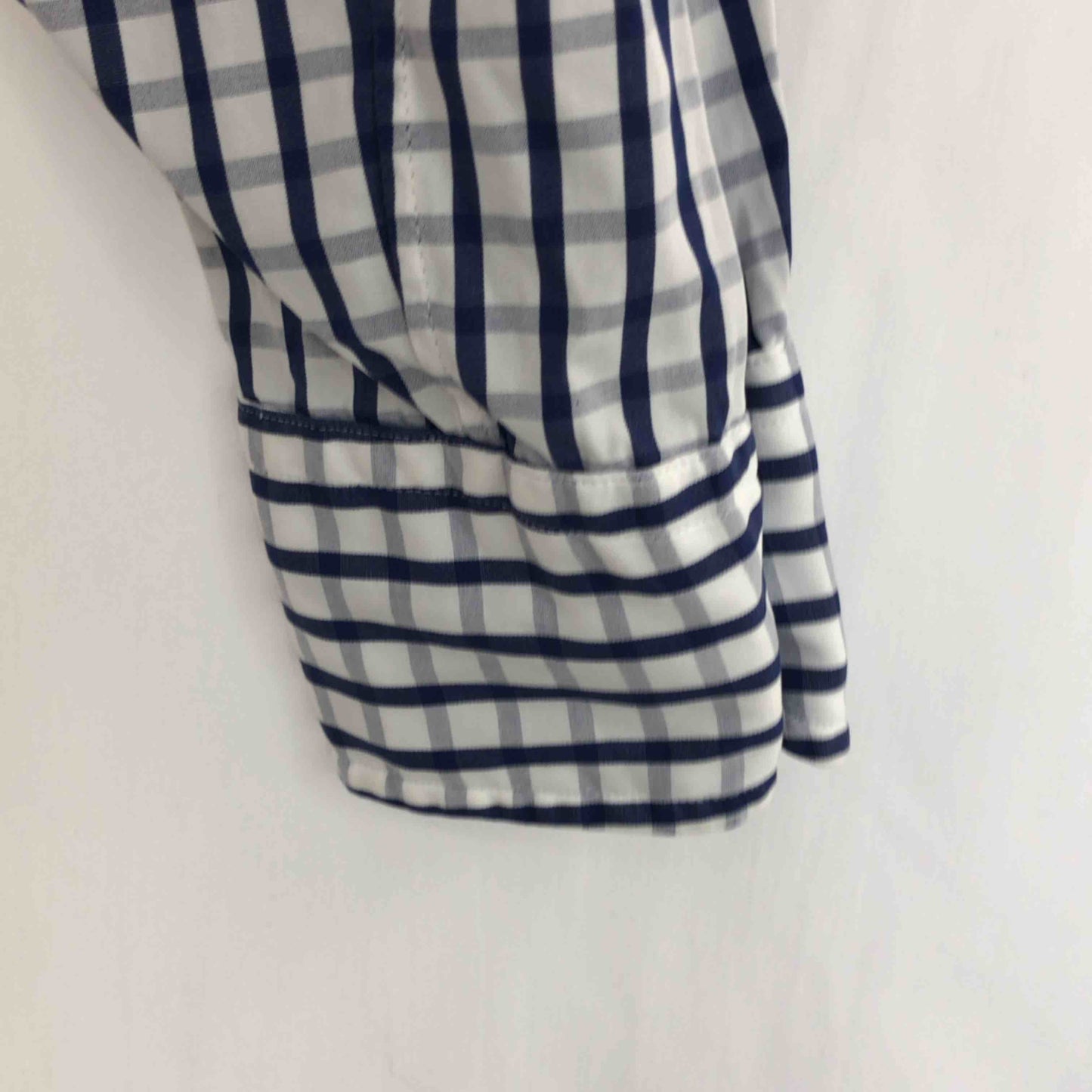 鎌倉ｼｬﾂ カマクラシャツ メンズ 長袖シャツ 白紺 チェック柄 tk