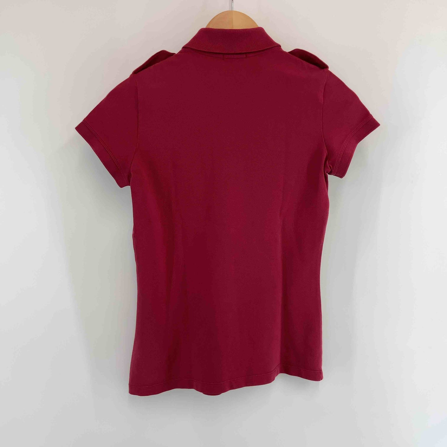 MONCLER モンクレール レディース ポロシャツ 半袖ポロシャツ ワインレッド フリル ボタンダウン