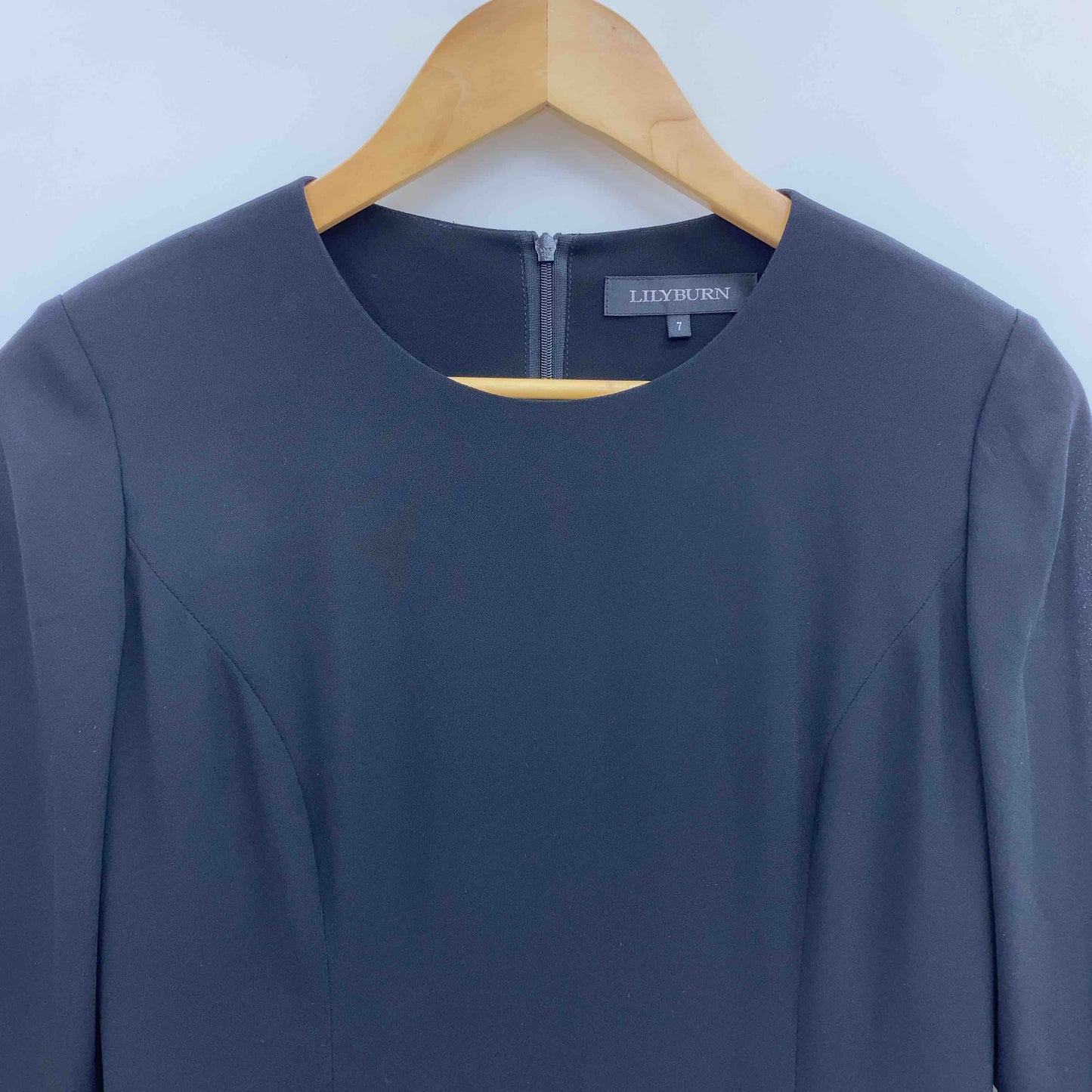 東京ソワール LILYBURN リリーバーン ブラック フォーマル ウエスト切替 リボン レディース 長袖ワンピース