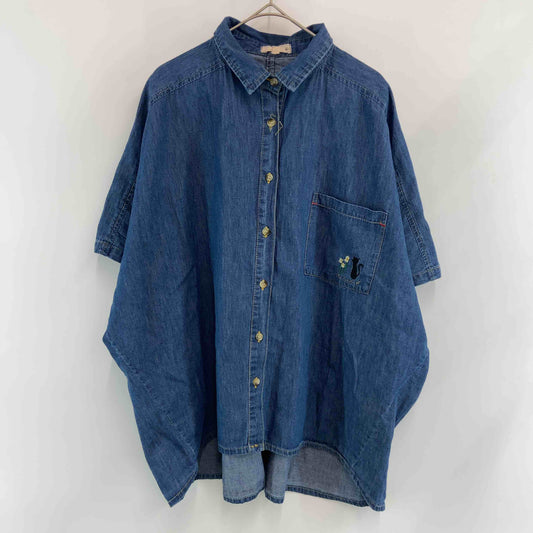 レディース 半袖シャツ/ブラウス デニムシャツ ブルー