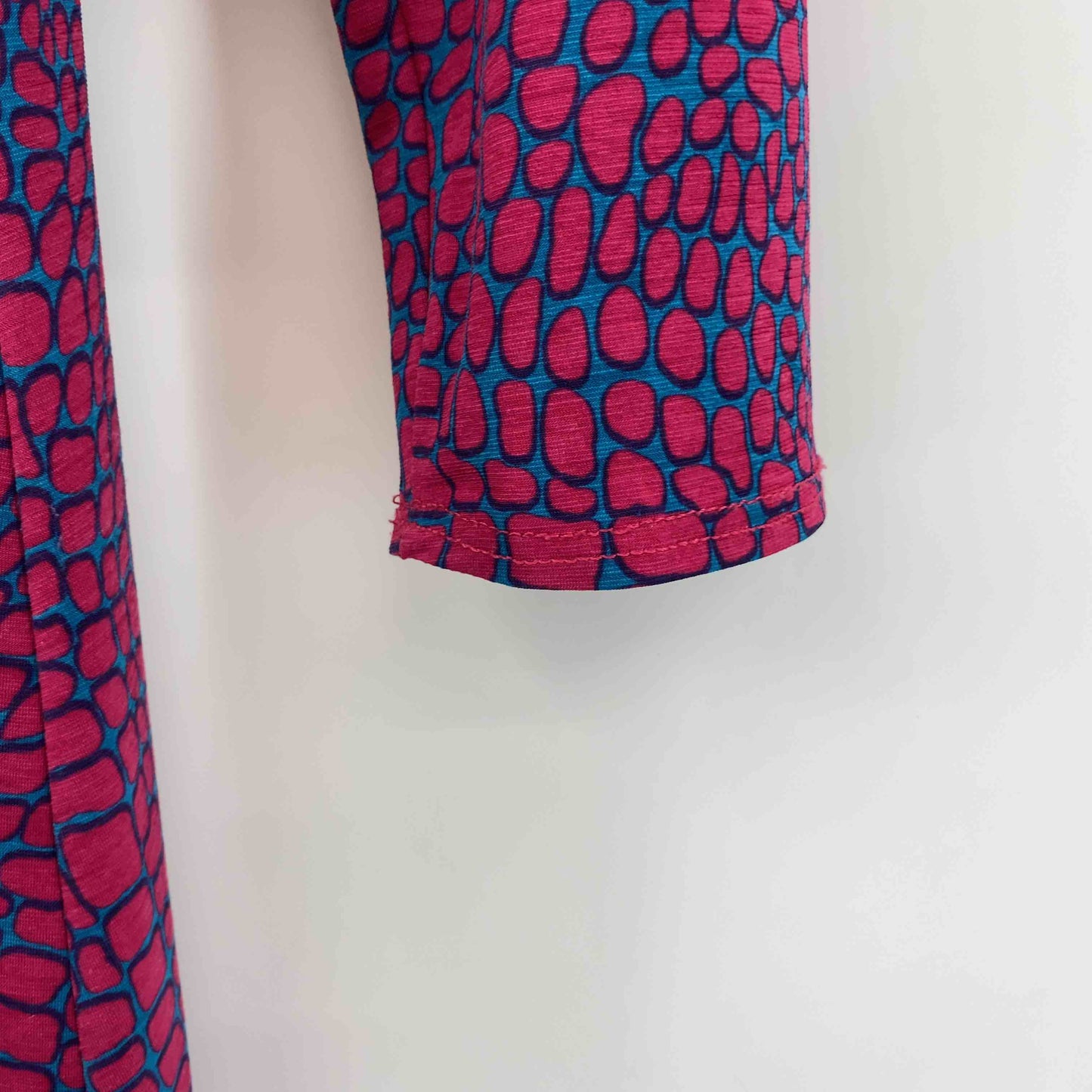 レディース 長袖ワンピース カシュクール ひざ丈 ピンク/ブルー