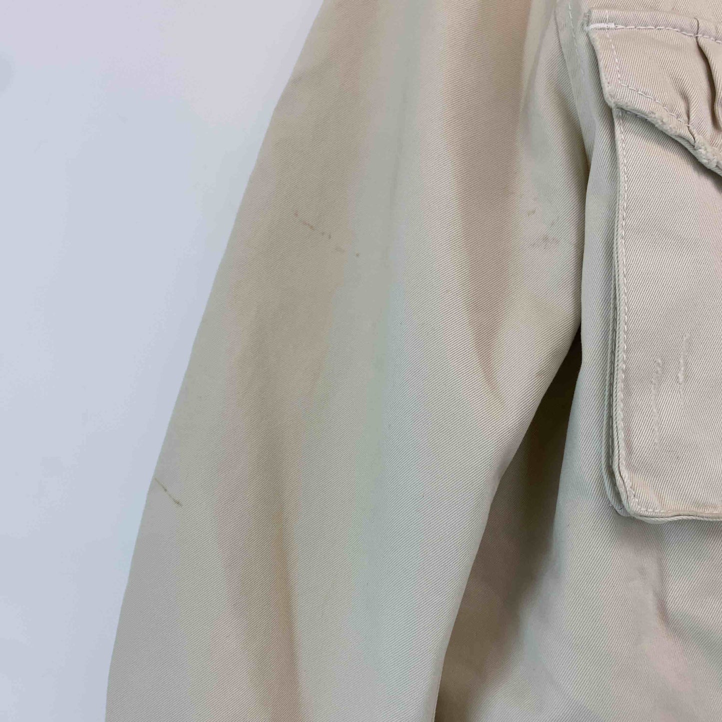 WJK ダブルジェイケイ メンズ ミリタリージャケット ライトベージュ ドローストリング ダメージ加工