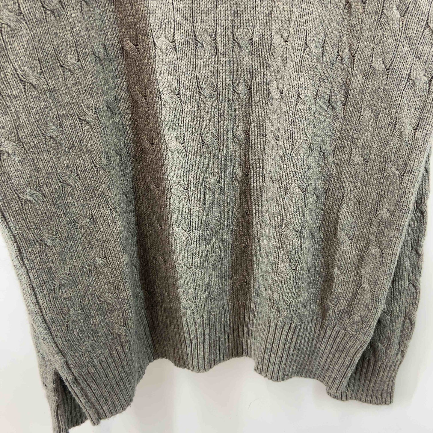 POLO RALPH LAUREN ポロラルフローレン メンズ ニット　セーター　シルク100％　ケーブル編み　グレー