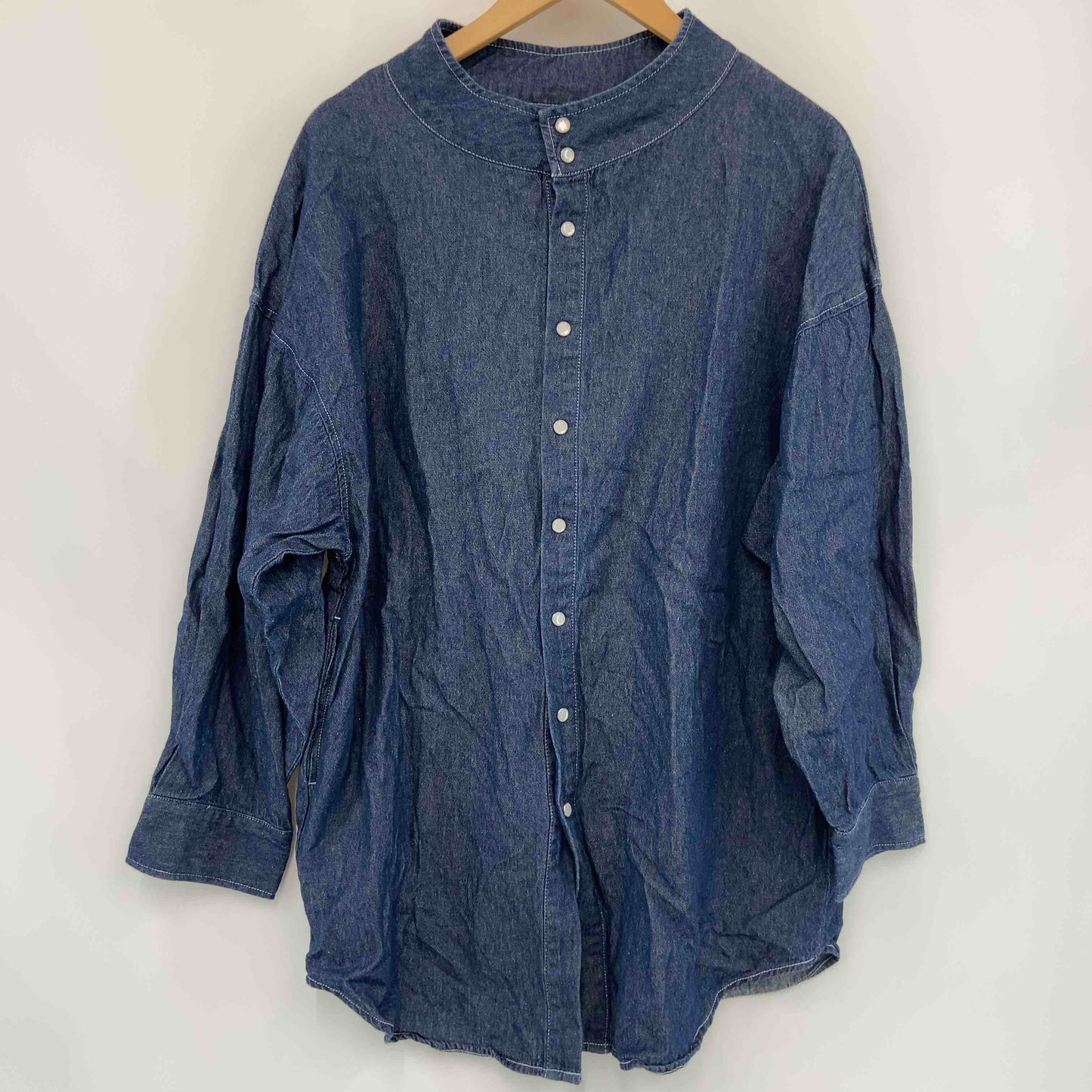 メンズ 長袖シャツ デニム ブルー