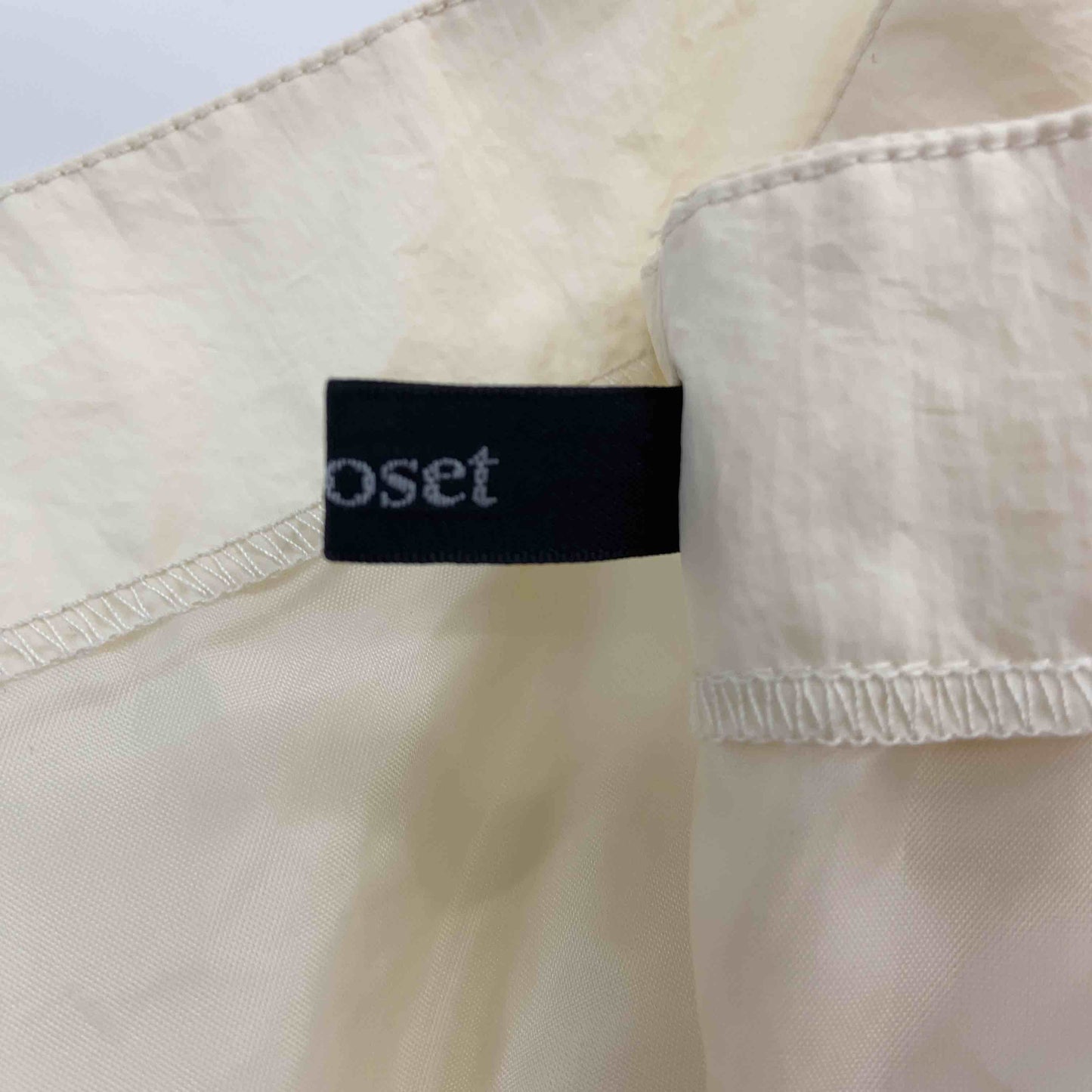 w closet ダブルクローゼット 生成　オフホワイト　レディース ノースリーブワンピースキャミワンピース　ジャンバースカート　シャカシャカ生地　　裏地付き