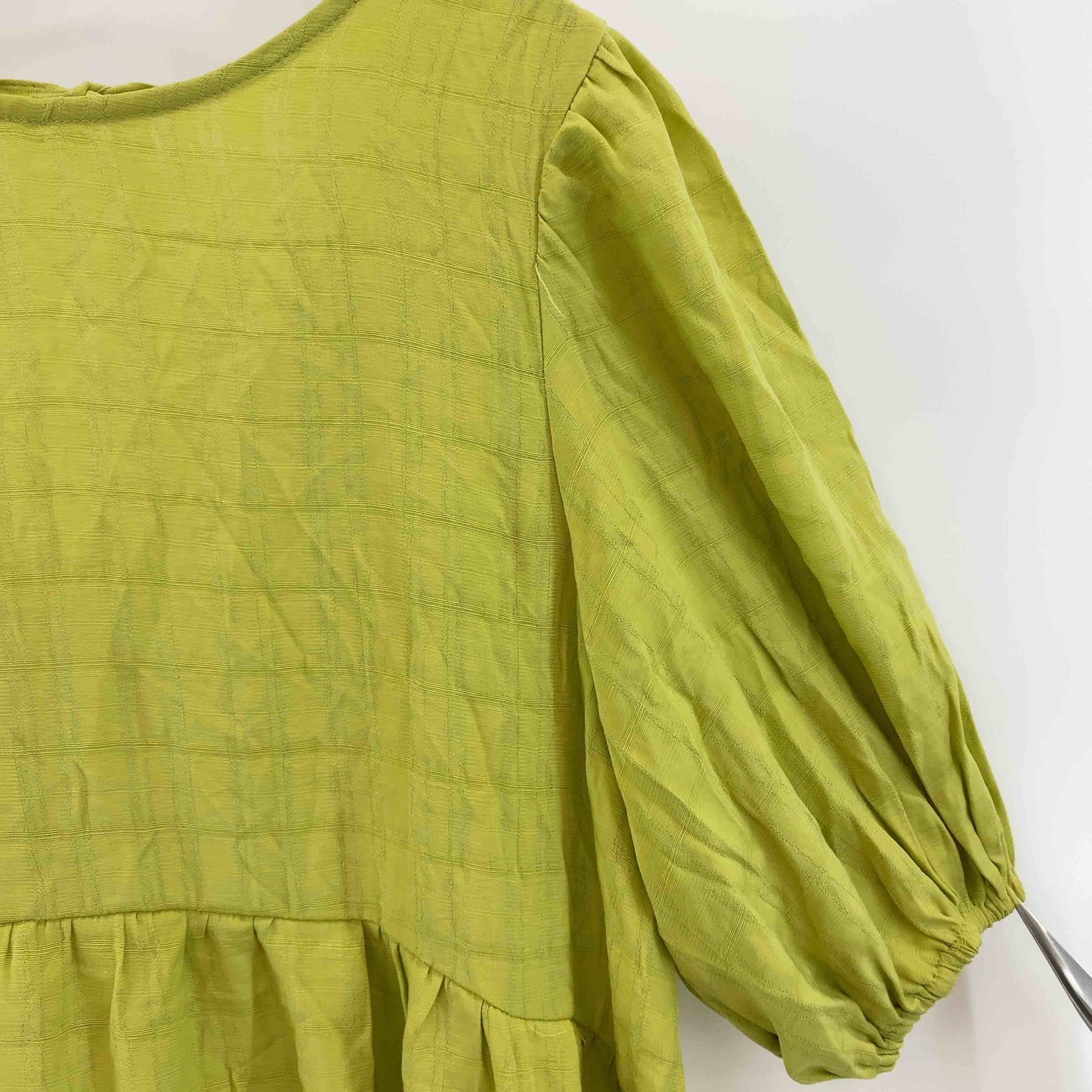 w closet ダブルクローゼット レディース 半袖ワンピース　背中リボン　黄緑