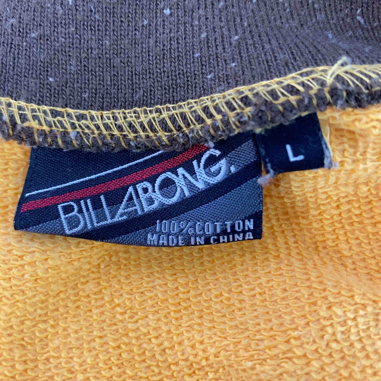Billabong ビラボン メンズ スウェットハイネック フルジッパ バイカラー イエローオレンジ×ブラウン