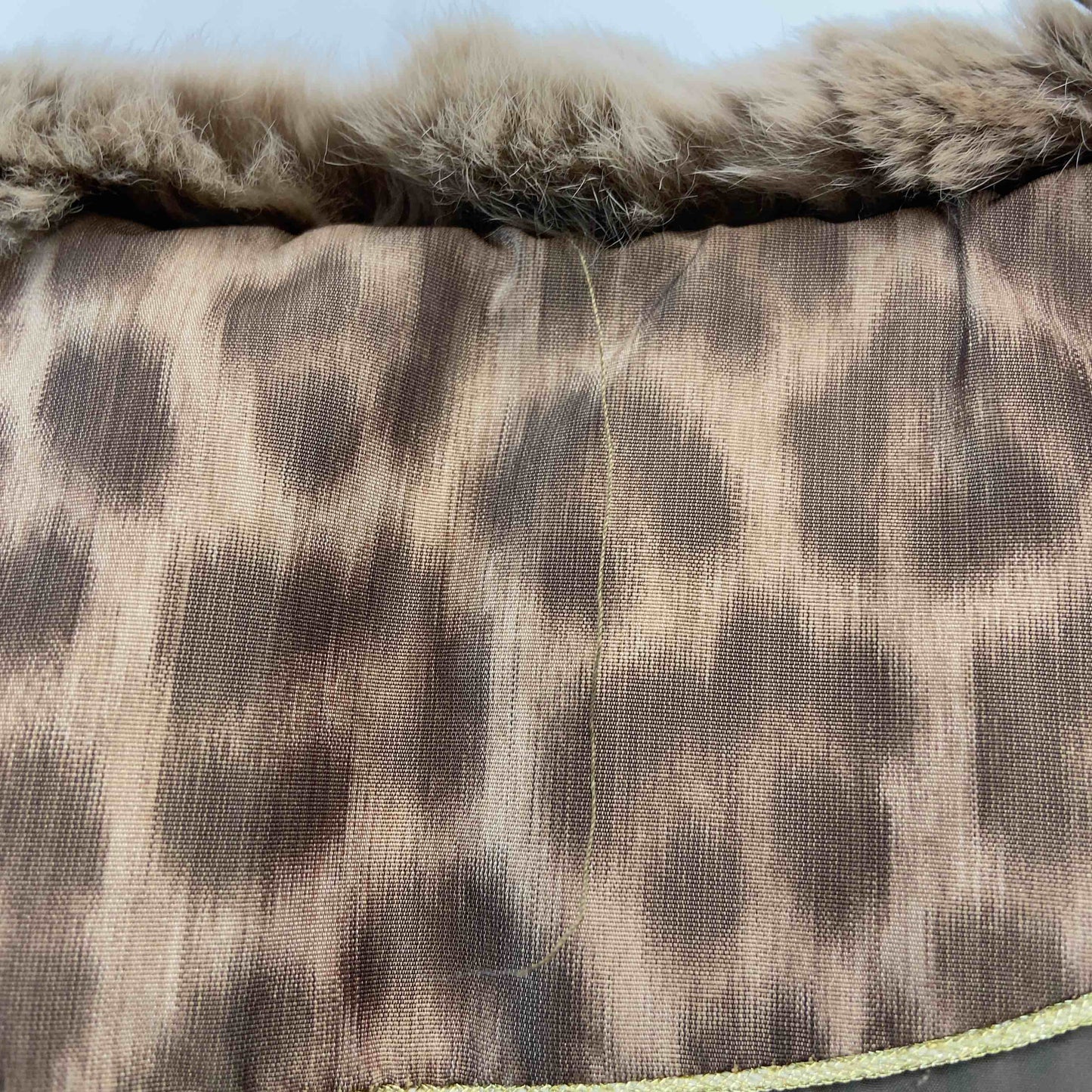 伊太利屋 イタリヤ レディース ダウンジャケット レオパード柄 ショールカラー ファー ベージュ