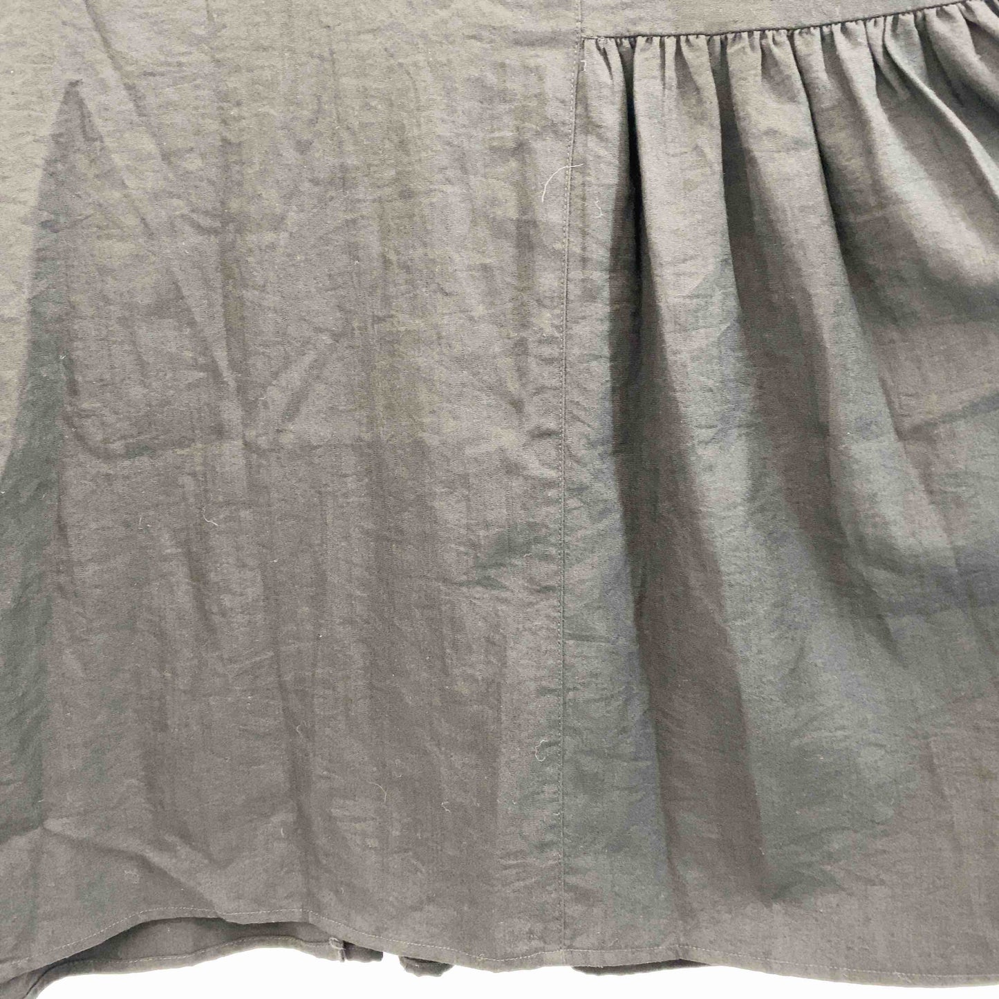 レディース ノースリーブワンピース ブラック 前開きワンピース ウエストリボン 麻調