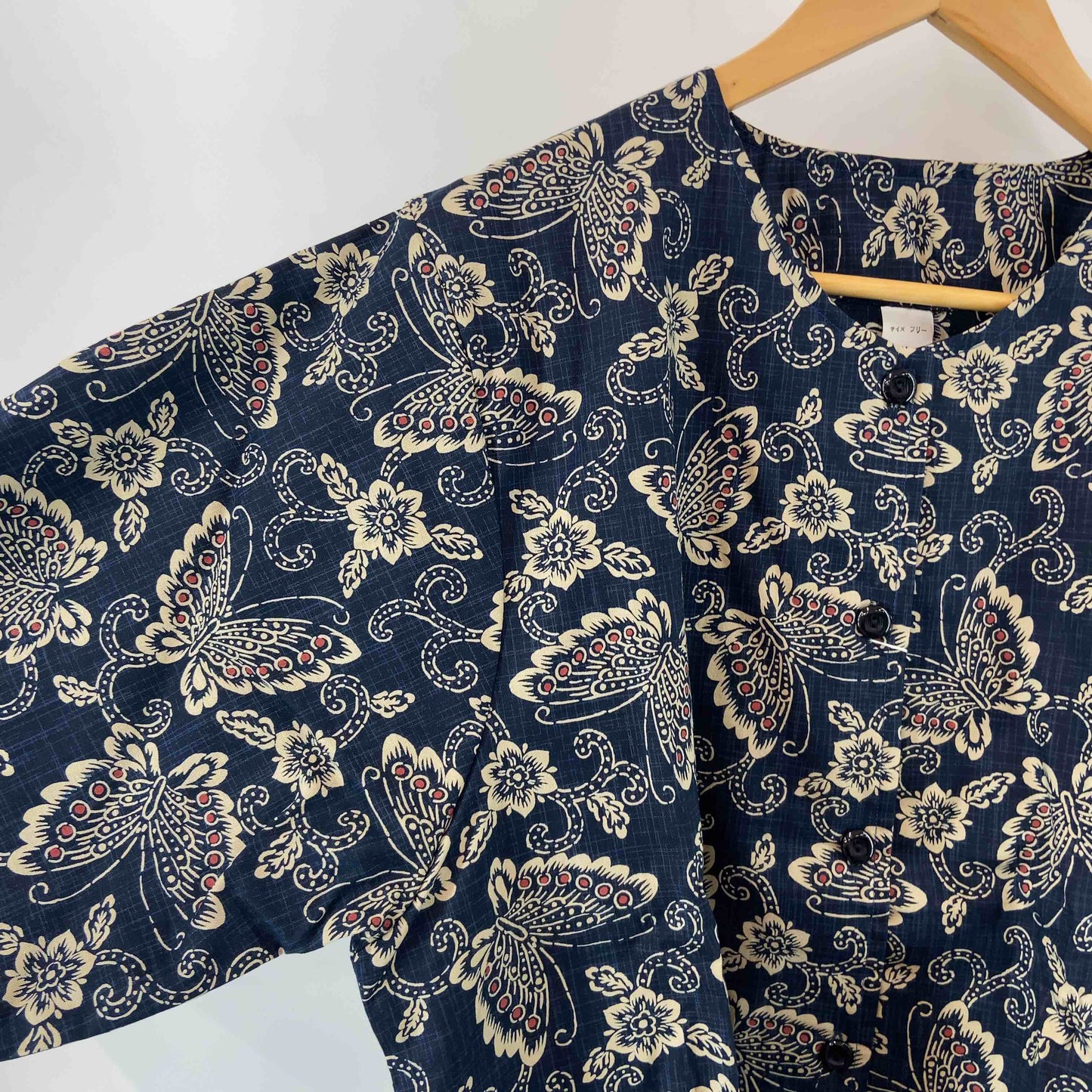 レディース 長袖シャツ/ブラウス 総柄 ネイビー