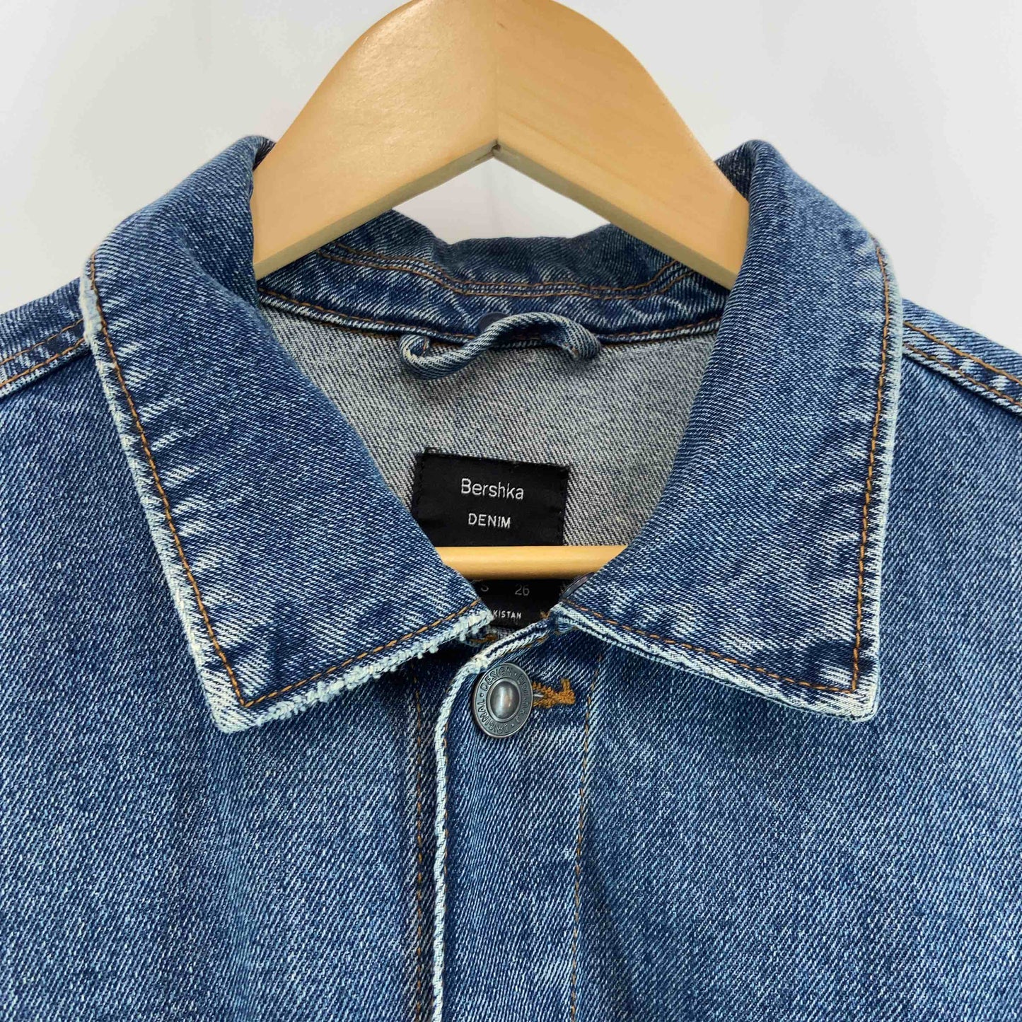 Bershka ベルシュカ メンズ Gジャン/デニムジャケット ダメージ加工 ブルーデニム