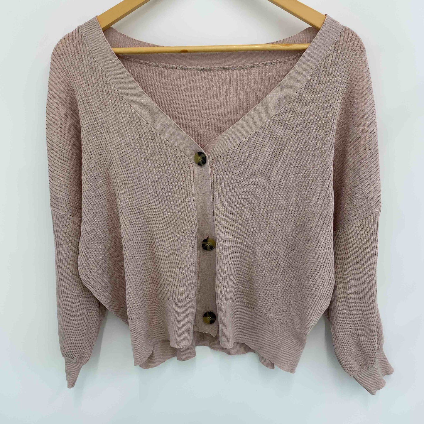 GRL グレイル レディース カーディガン ダスティピンク レーヨン混