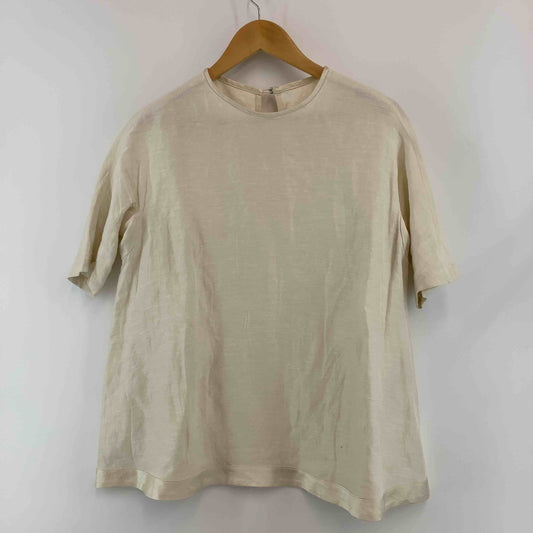 レディース 長袖シャツ/ブラウス ホワイト リネン/シルク