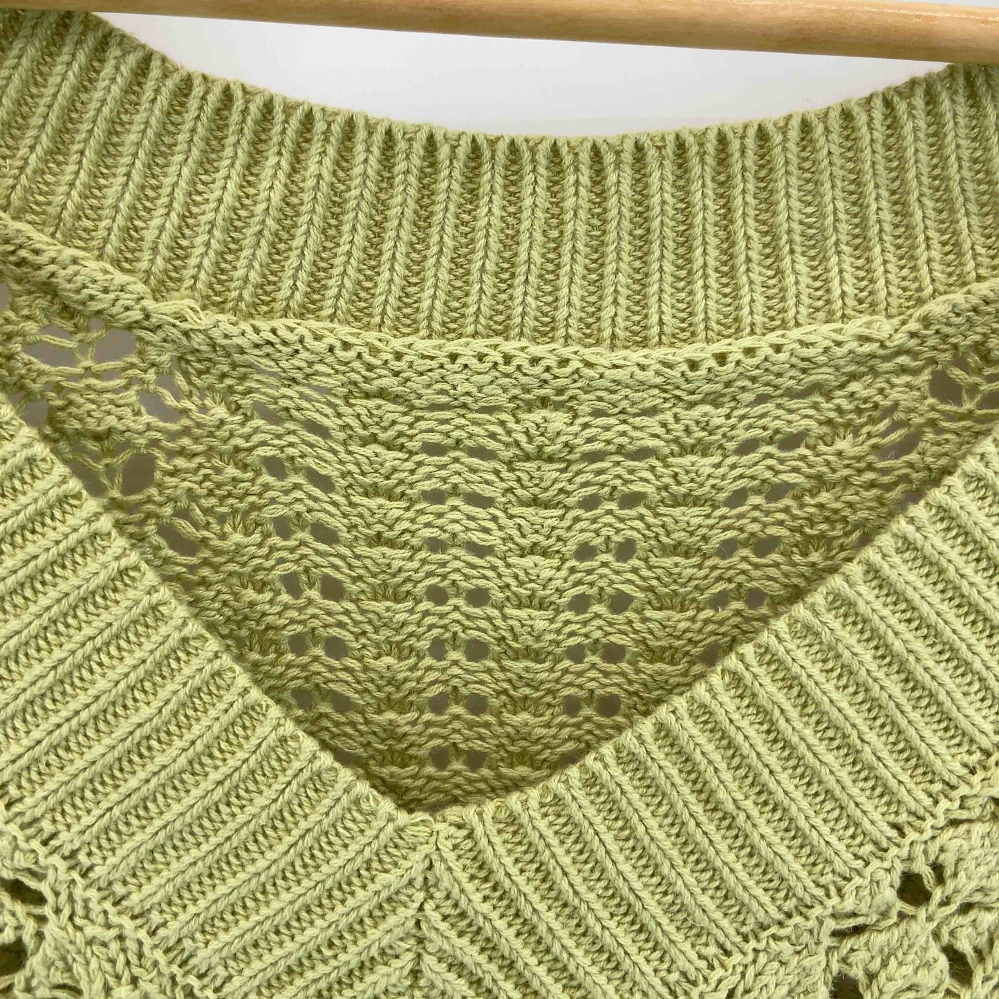 studio CLIP スタディオクリップ レディース ニット ベスト ピスタチオ グリーン ショート丈 麻混