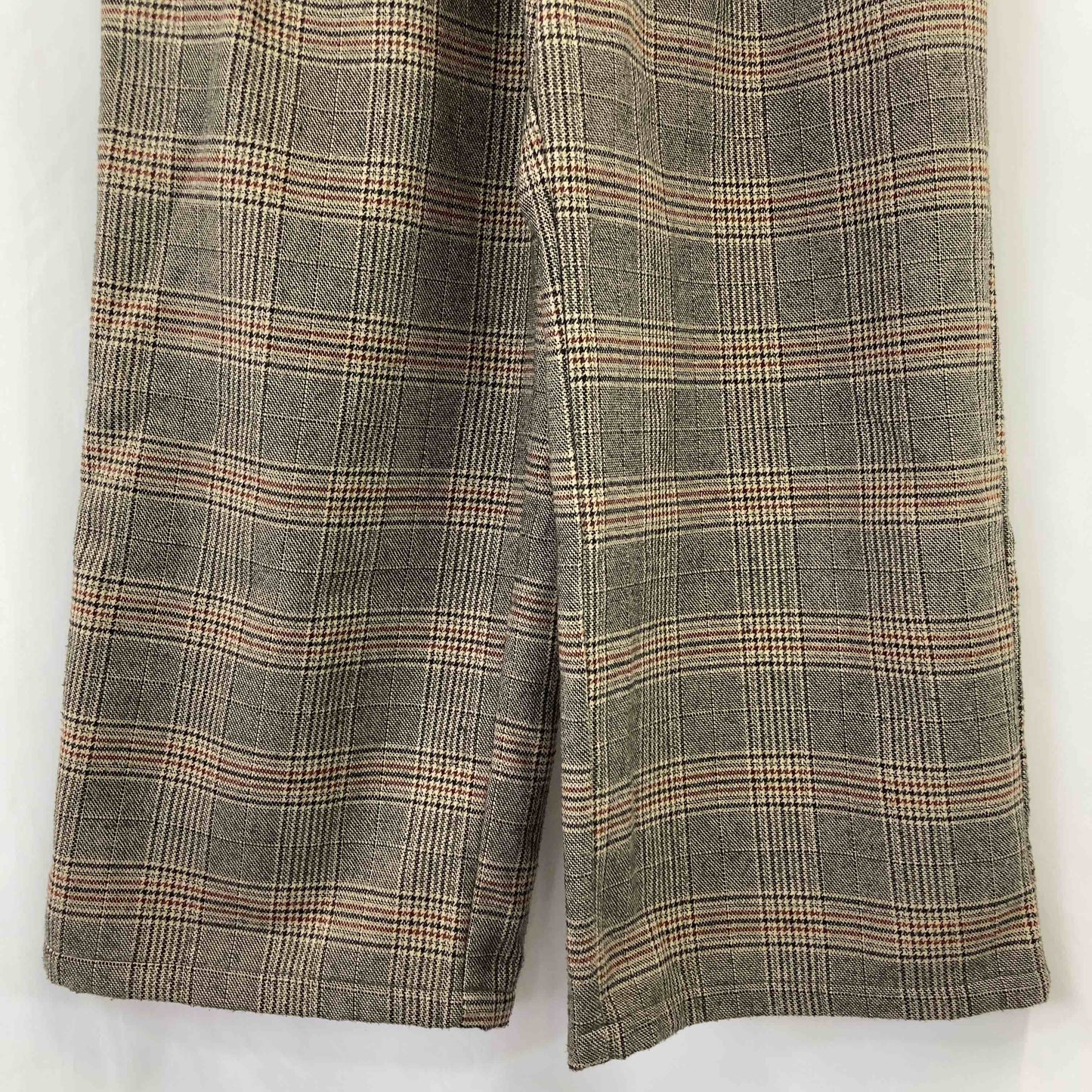 日本織物中央卸商業組合連合会 レディース カジュアルパンツ チェック ブラウン tk