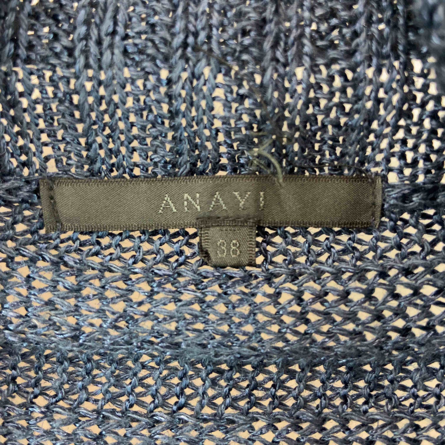 ANAYI アナイ ブルー系 シンプル ニット地 羽織り レディース カーディガン