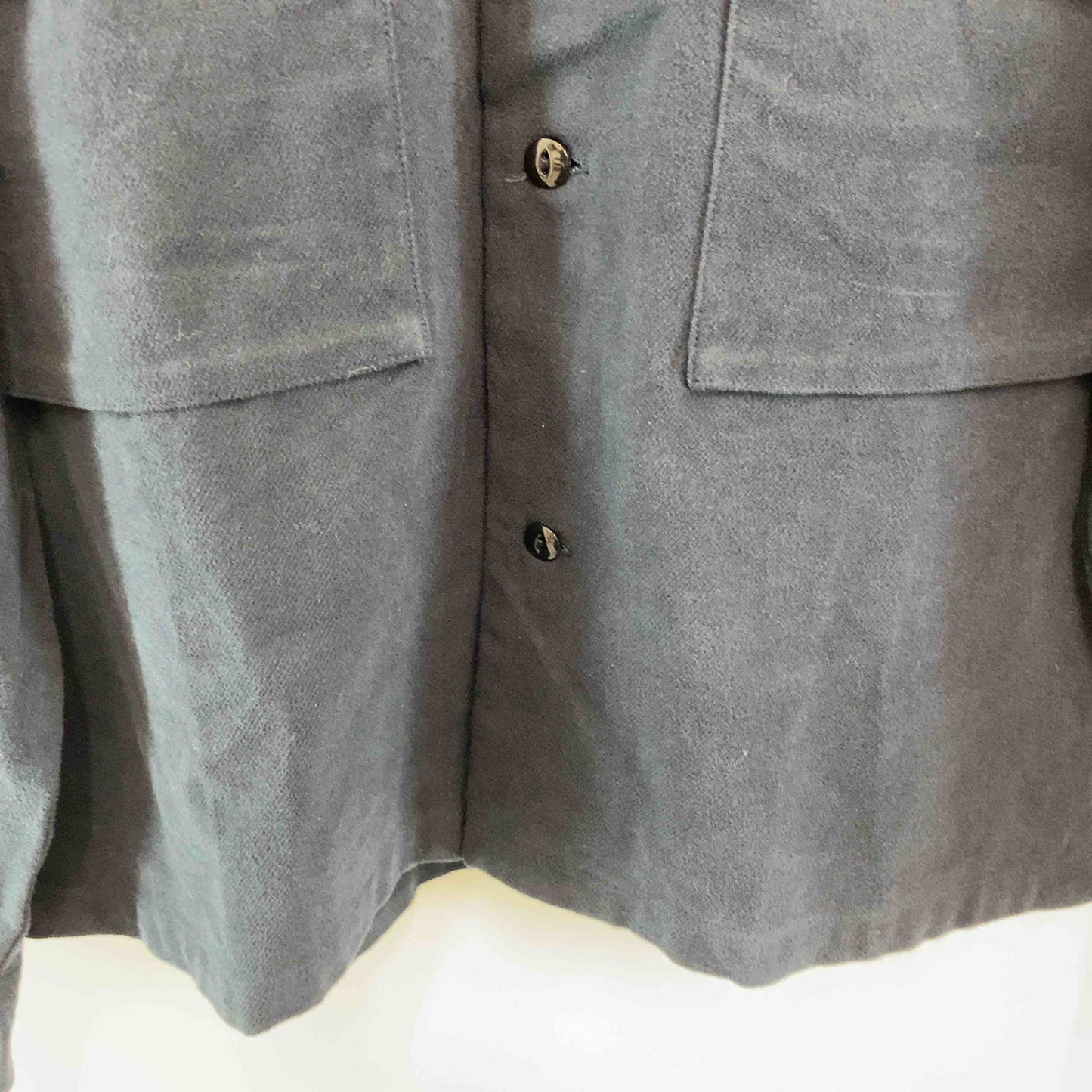 FOB FACTORY エフオービーファクトリー メンズ シャツジャケット ネイビー ネル オープンカラー