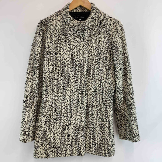 レナウン Letitia レディース ノーカラージャケット ウール混