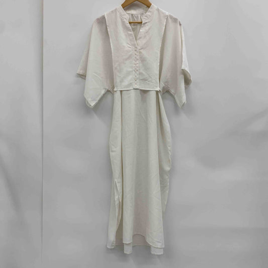 Lowy by Coners コーナーズ レディース シャツワンピース ロング丈　半袖　ウエスト紐　白