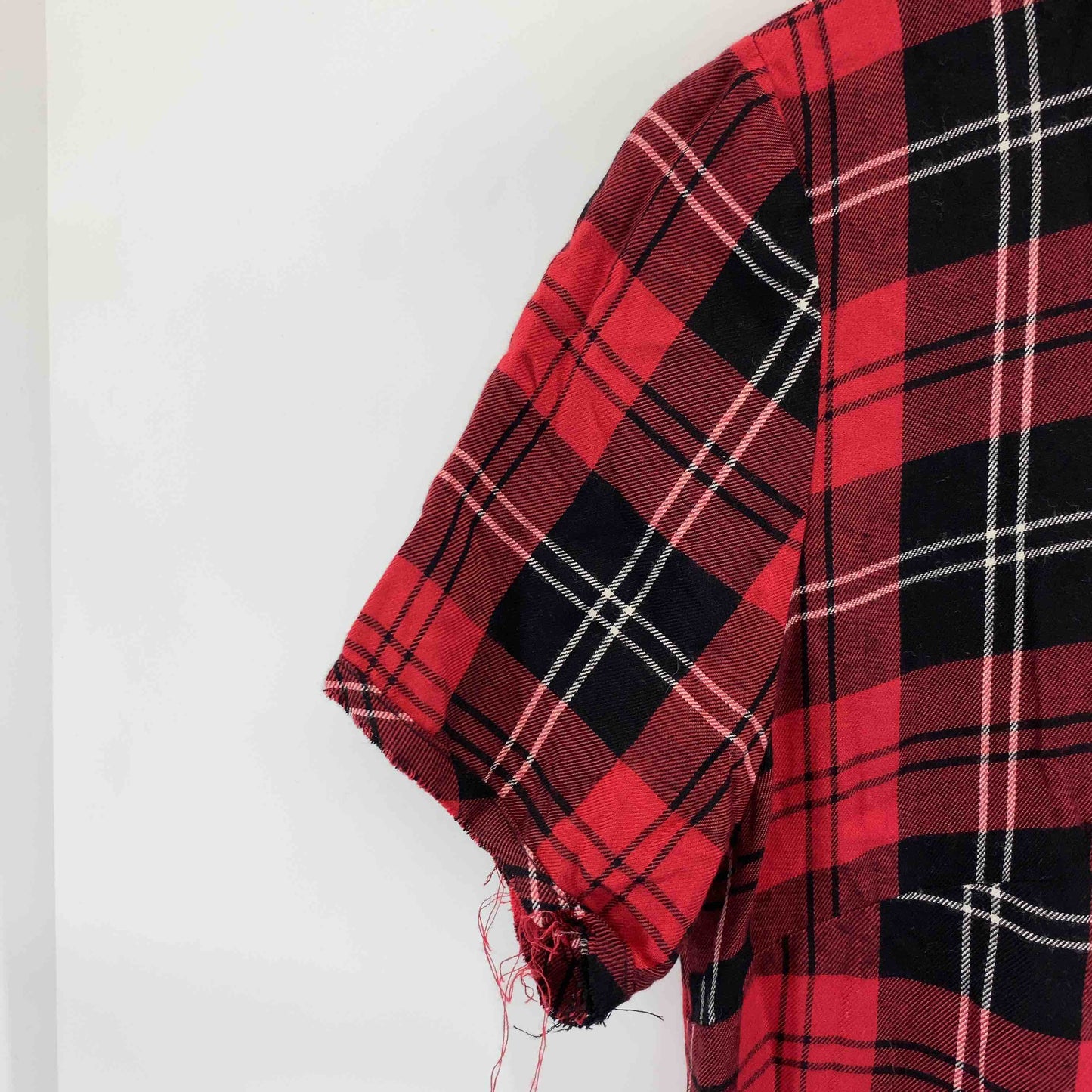 ZARA ザラ レディース 半袖ワンピース　ロング丈　タータンチェック　赤