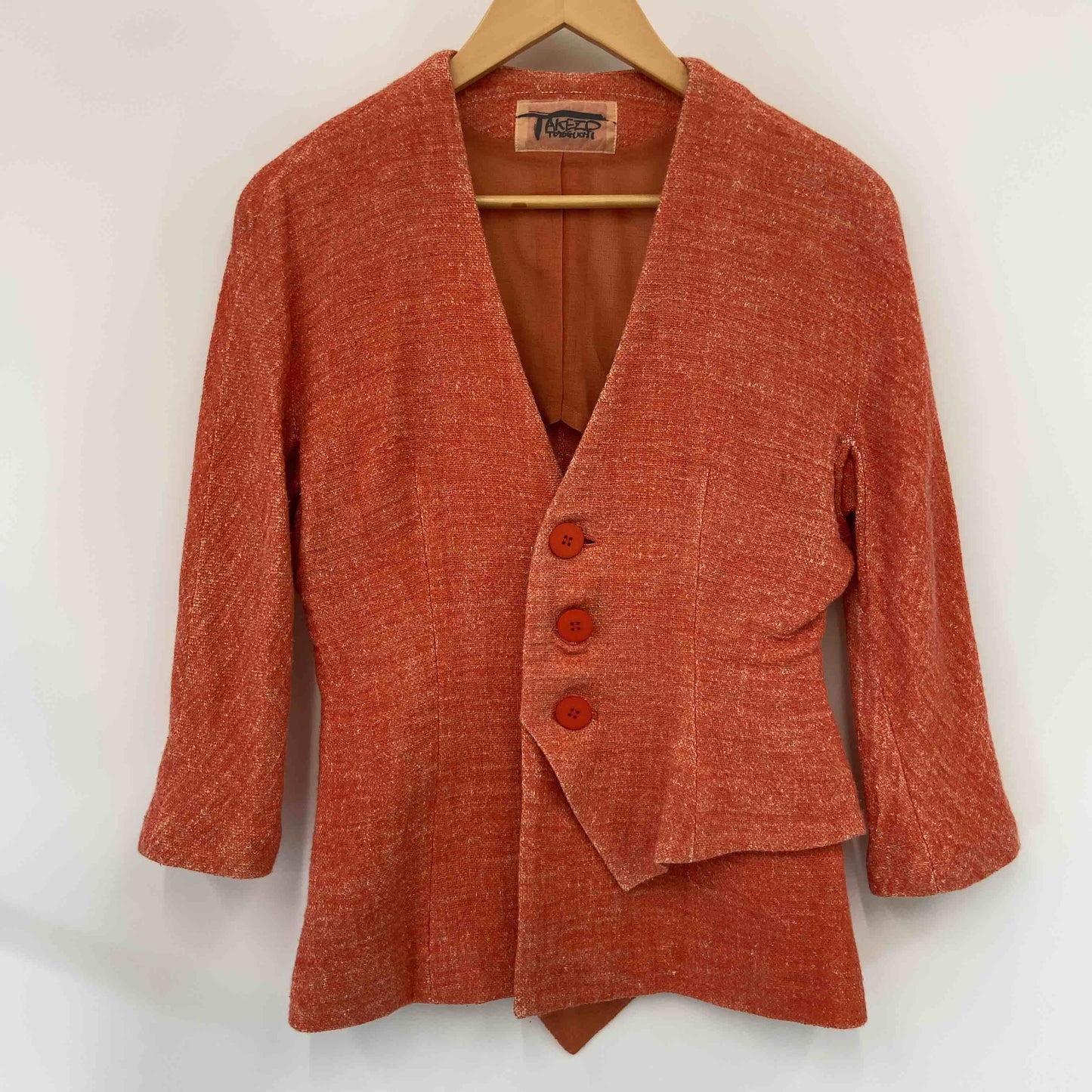 TAKEZO TOYOGUDHI タケゾウ トヨグチ  レディース ノーカラージャケット オレンジ