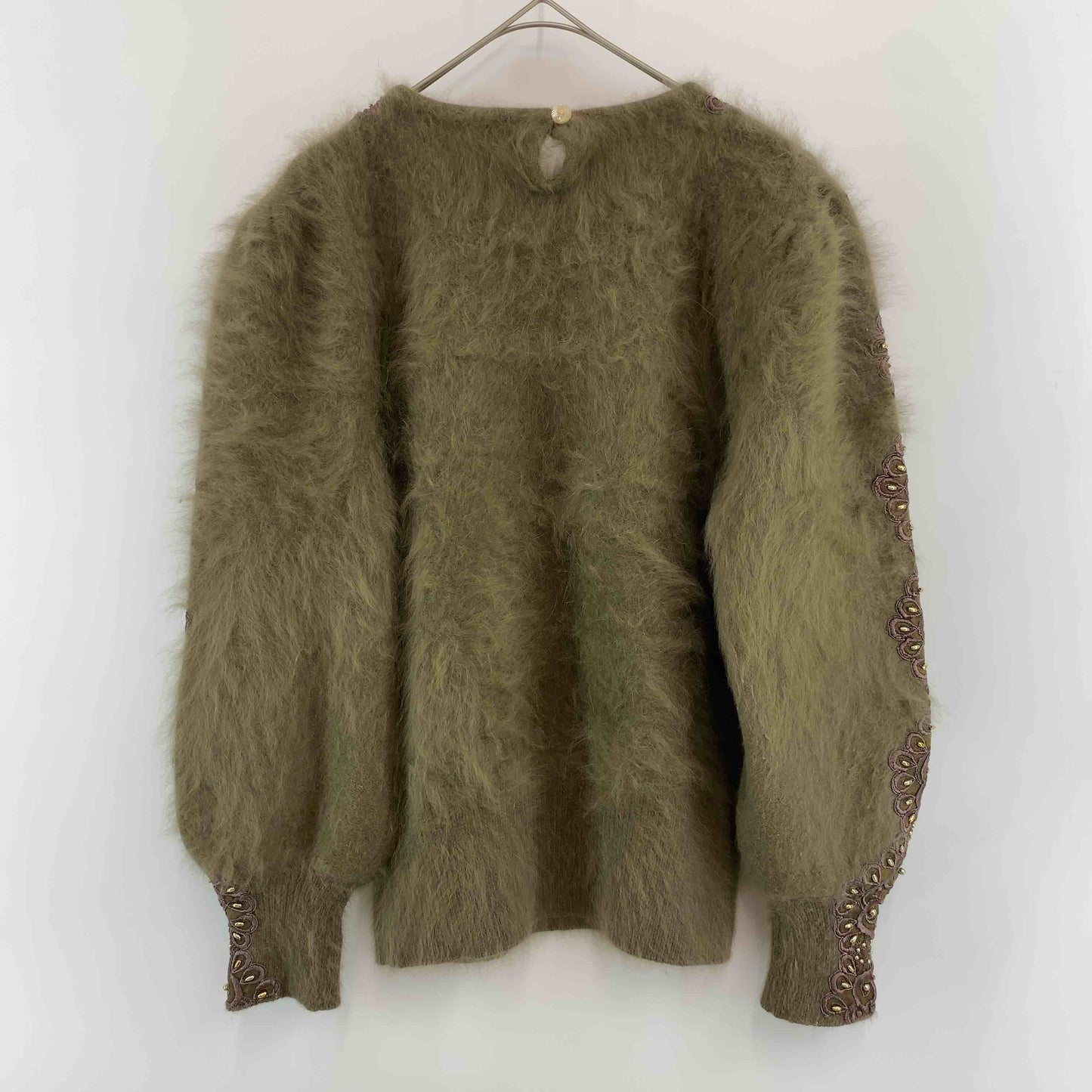 レディース ニット/セーター モヘア調 ビーズ装飾 ブラウン系