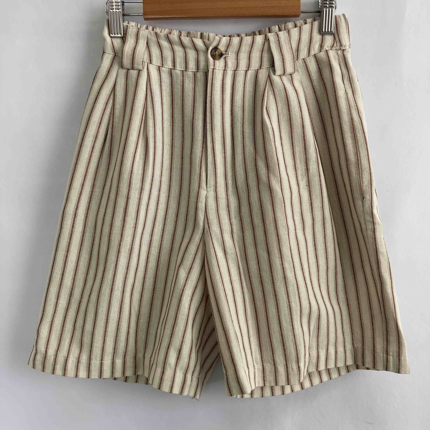 CLASSICAL ELF クラシカルエルフ  レディース ショートパンツ 白 茶 ストライプ tk