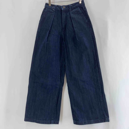 GU ジーユー レディース デニム ジーンズ ワイドパンツ サイズＳ 綿100% ブルー