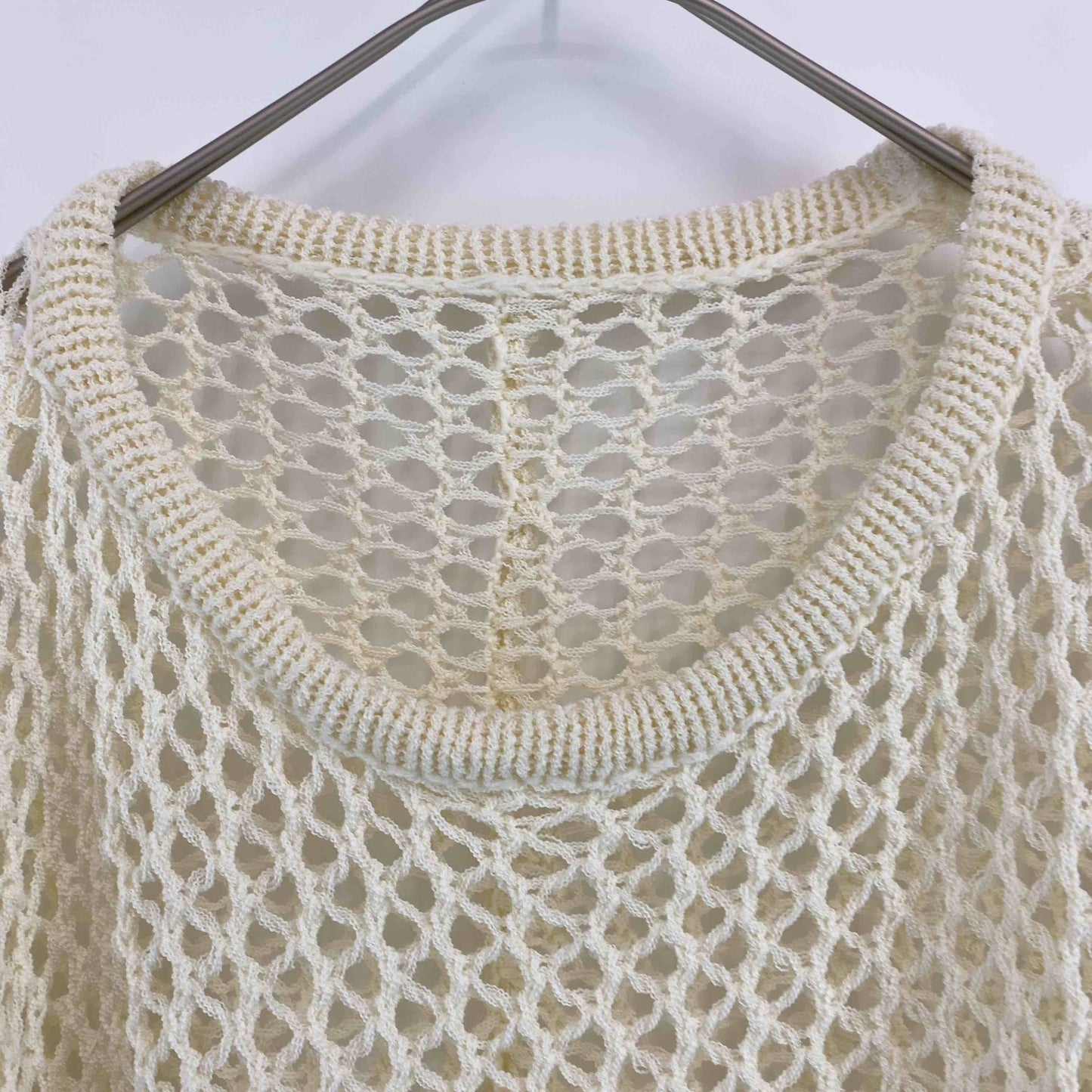 レディース ニット/セーター メッシュ アイボリー 長袖