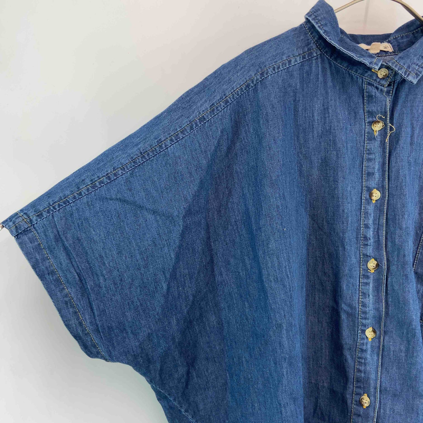 レディース 半袖シャツ/ブラウス デニムシャツ ブルー