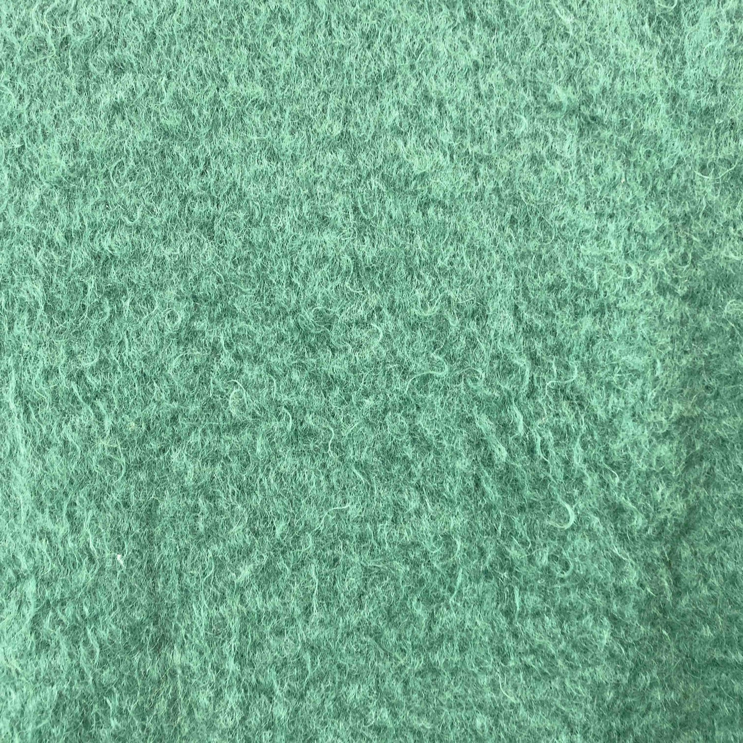 レディース ノーカラージャケット グリーン　シャギー