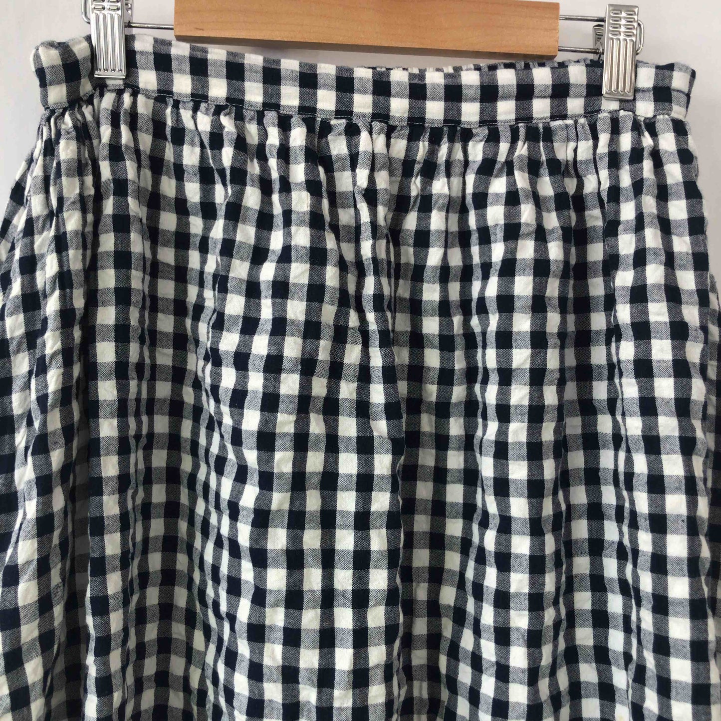 日本アパレル・ファッション産業協会 レディース ロングフレアスカート 白黒 チェック tk