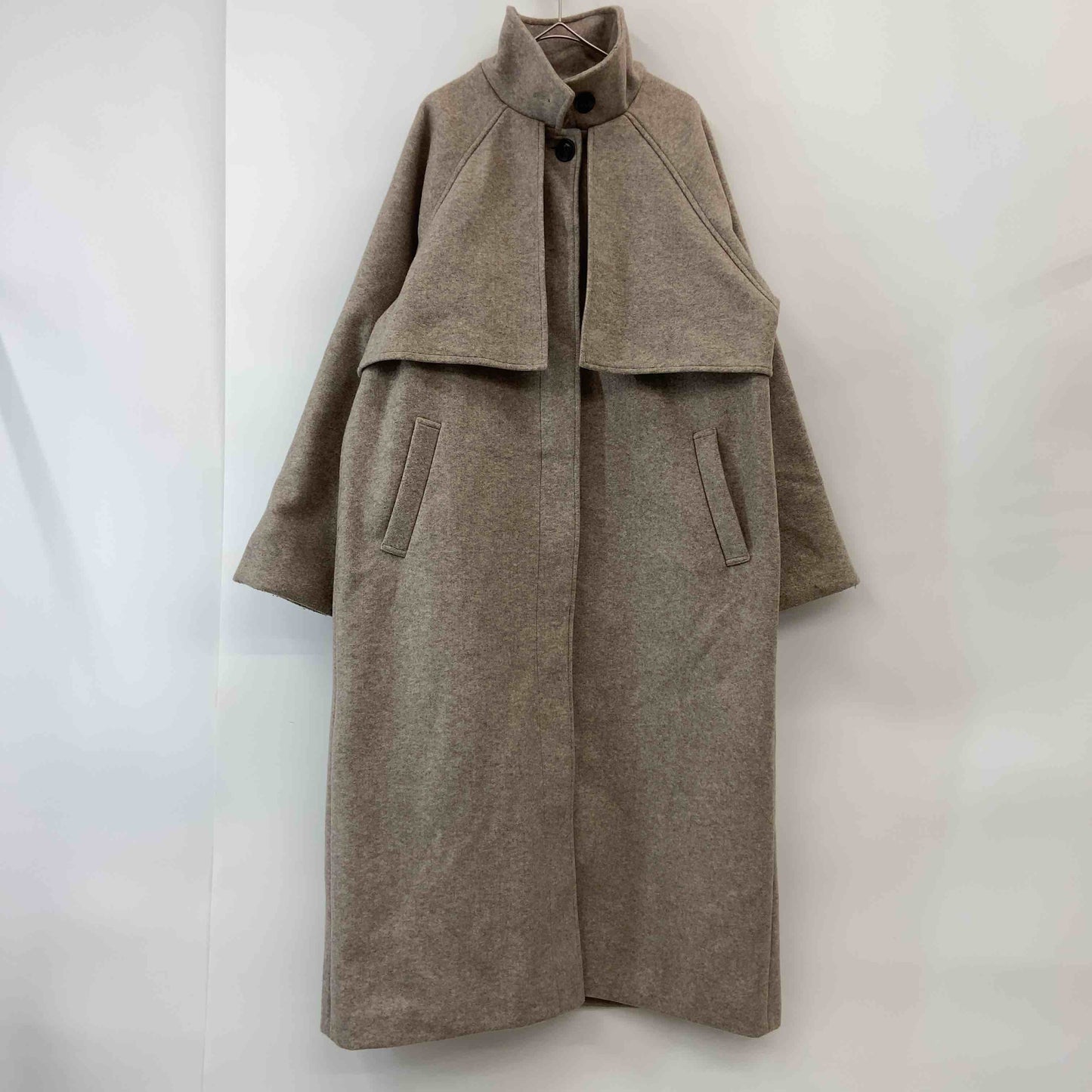 レディース ステンカラーコート　ラグラン　裏地　モカベージュ