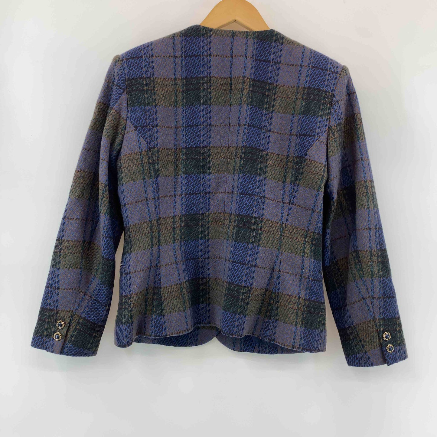 Dolly love  レディース セットアップ ノーカラージャケット タイトスカート チェック柄 ブルーグリーン系