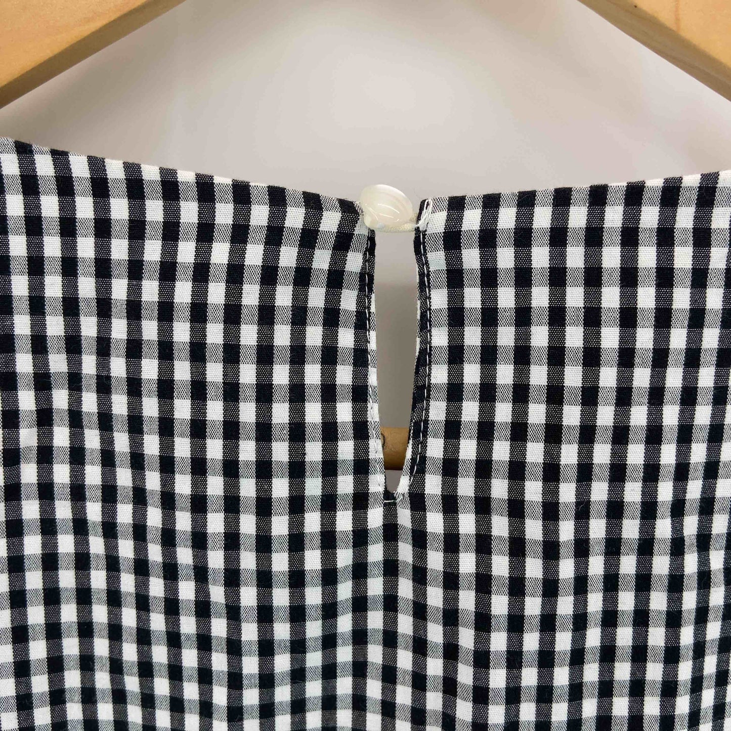 DRESKIP ドレスキップ レディース 半袖シャツ/ブラウス ギンガムチェック バルーンスリーブ 袖パール付き