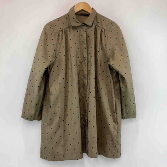 レディース リバーシブル ナイロンジャケット チュニックブラウス サンドベージュ ドット柄