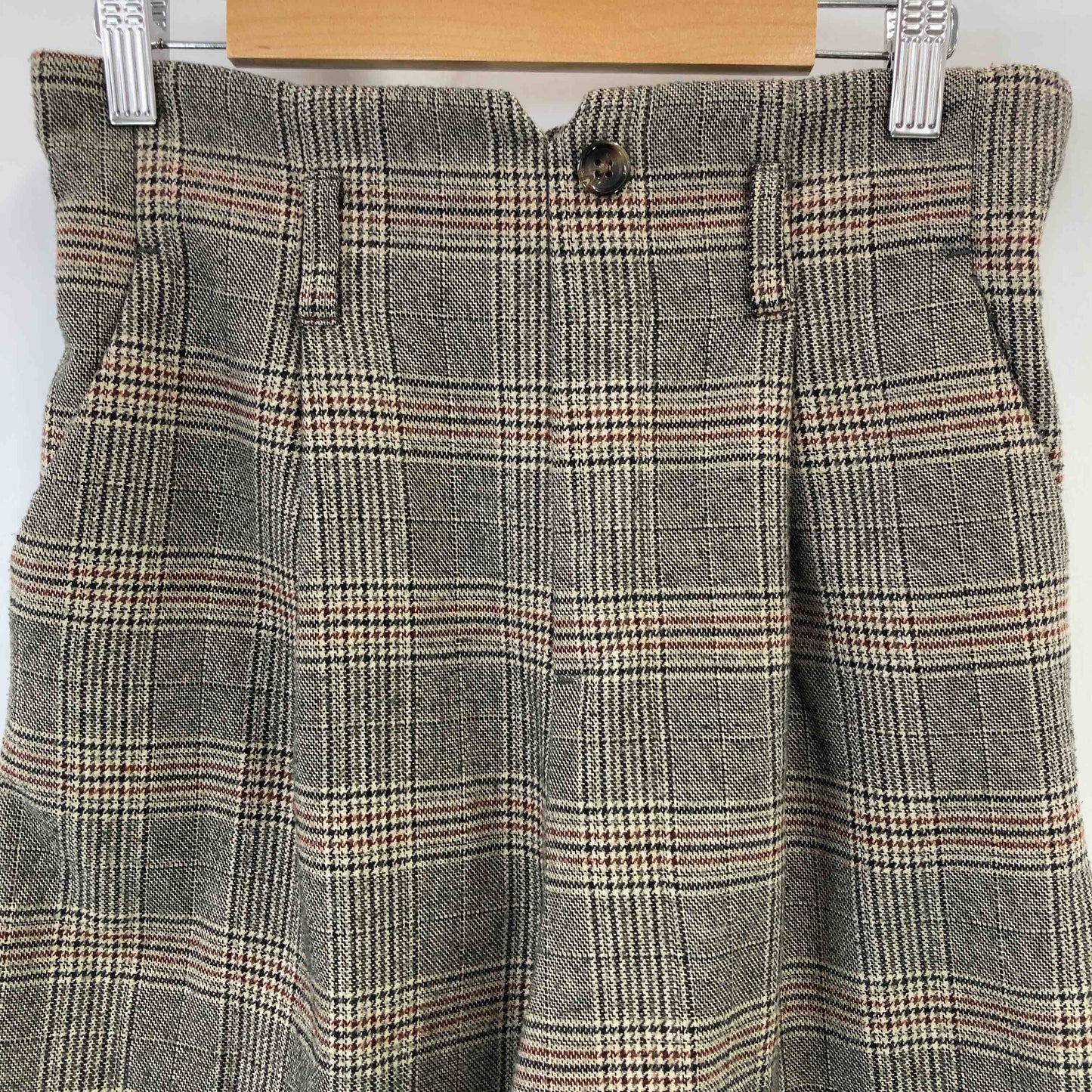 日本織物中央卸商業組合連合会 レディース カジュアルパンツ チェック ブラウン tk