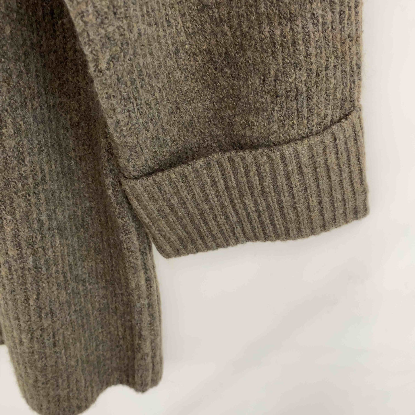 レディース ニット ジップアップ プルオーバー カーキ