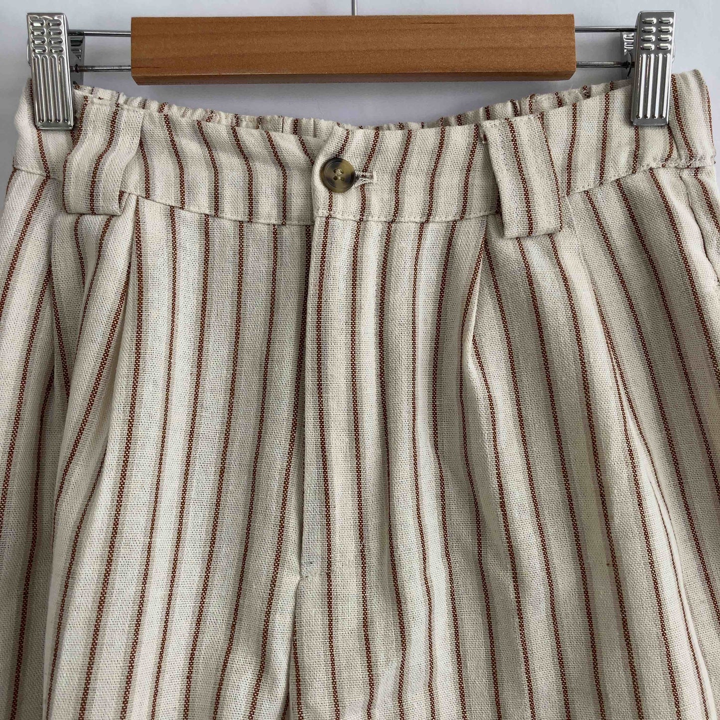 CLASSICAL ELF クラシカルエルフ  レディース ショートパンツ 白 茶 ストライプ tk