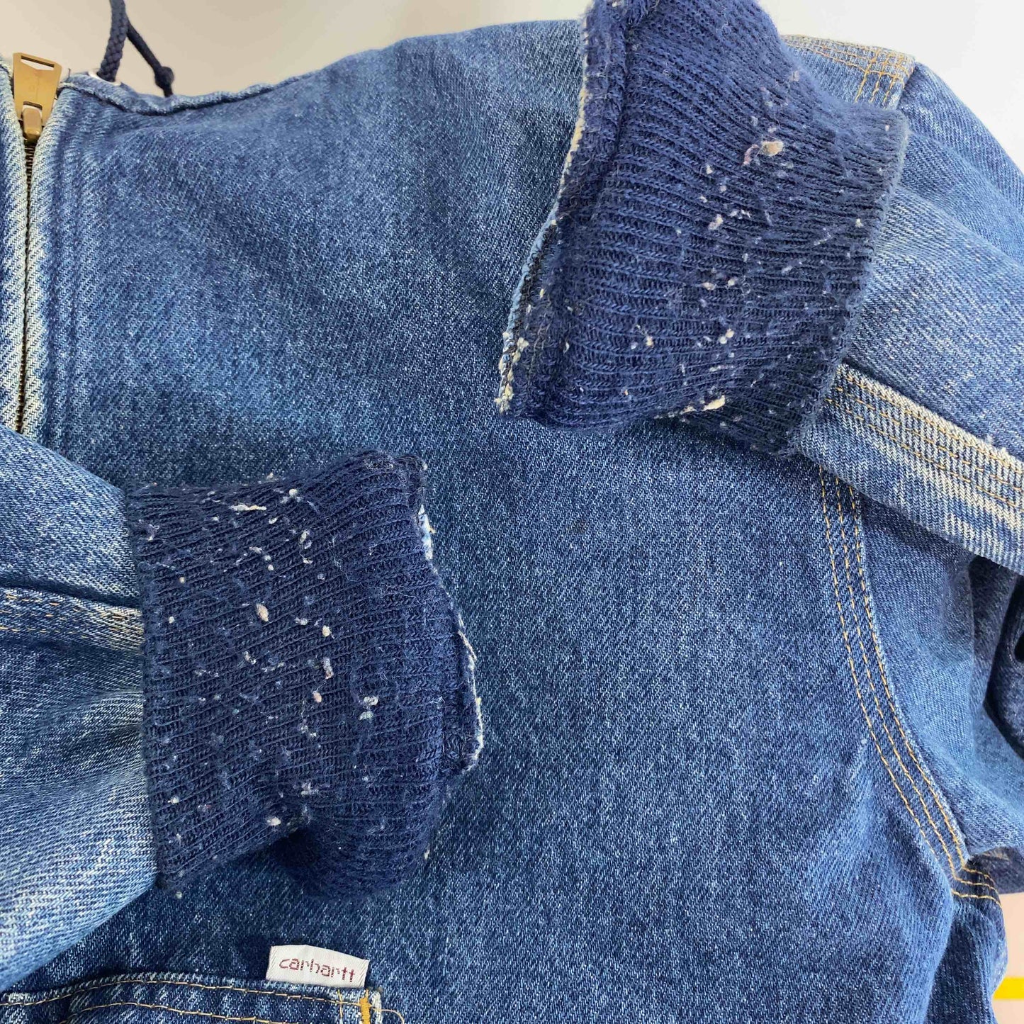 Carhartt カーハート メンズ Gジャン/デニムジャケット ブルー フード 裏地チェック