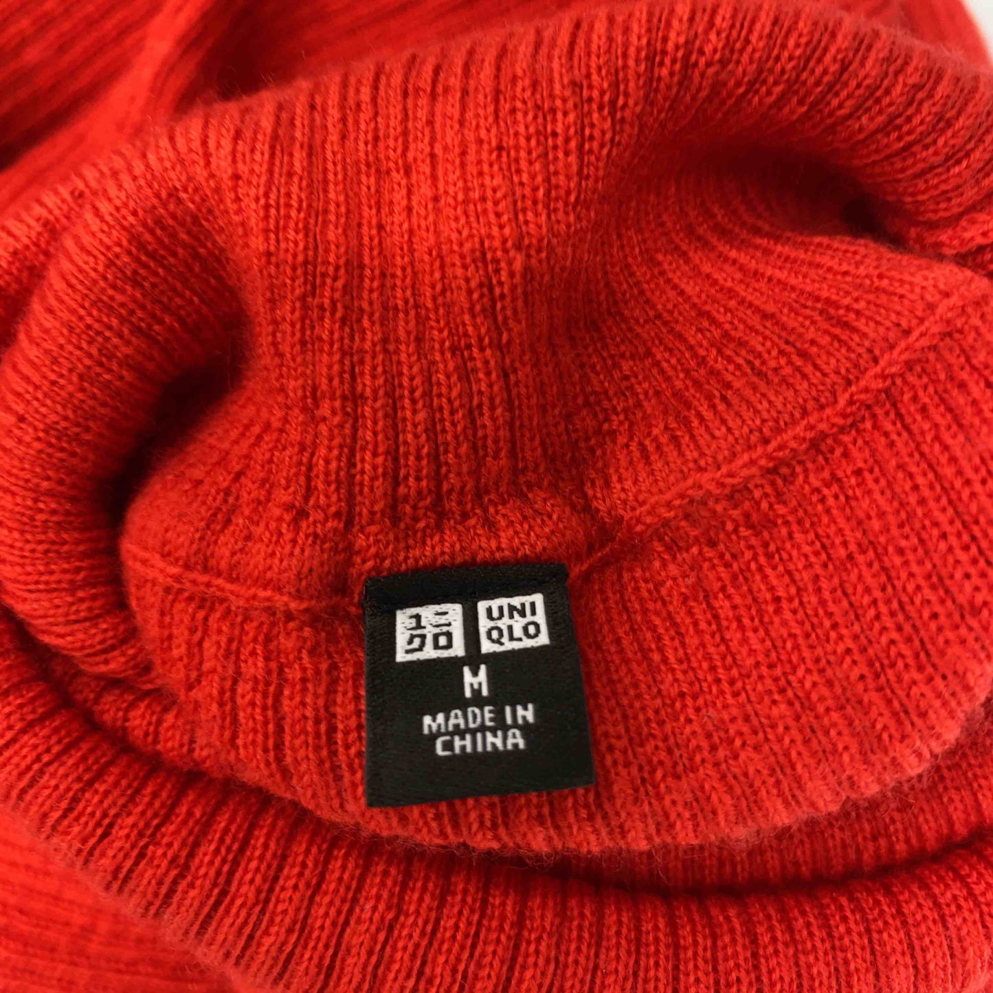 UNIQLO ユニクロ レディース ニット/セーター ウール100％ レッド タートルネック