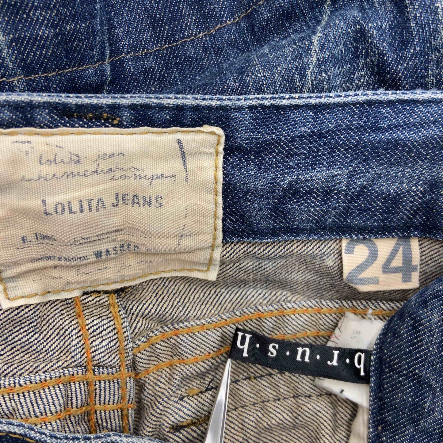 LOLITA JEANS ロリータジーンズ レディース デニム　ジーンズ　白ステッチ　フレア　ブーツカット　ウォッシュ加工