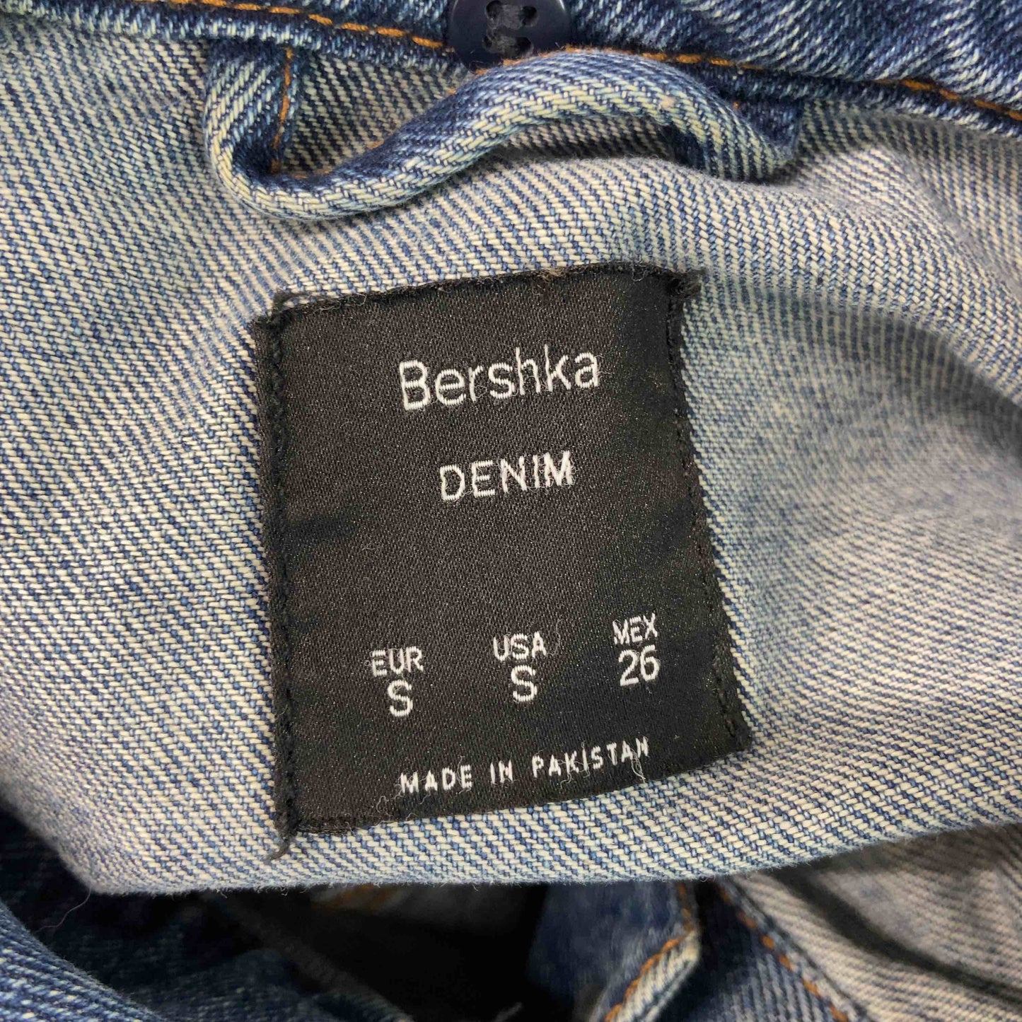Bershka ベルシュカ メンズ Gジャン/デニムジャケット ダメージ加工 ブルーデニム