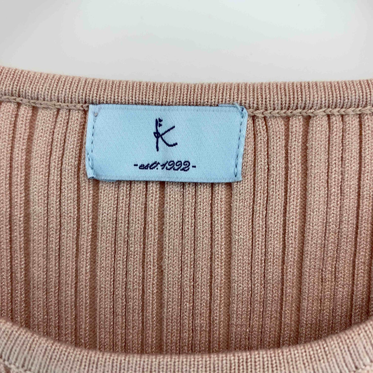 組曲　クミキョク　くすみピンクベージュ　リブ　7分丈　 レディース ニット/セーター