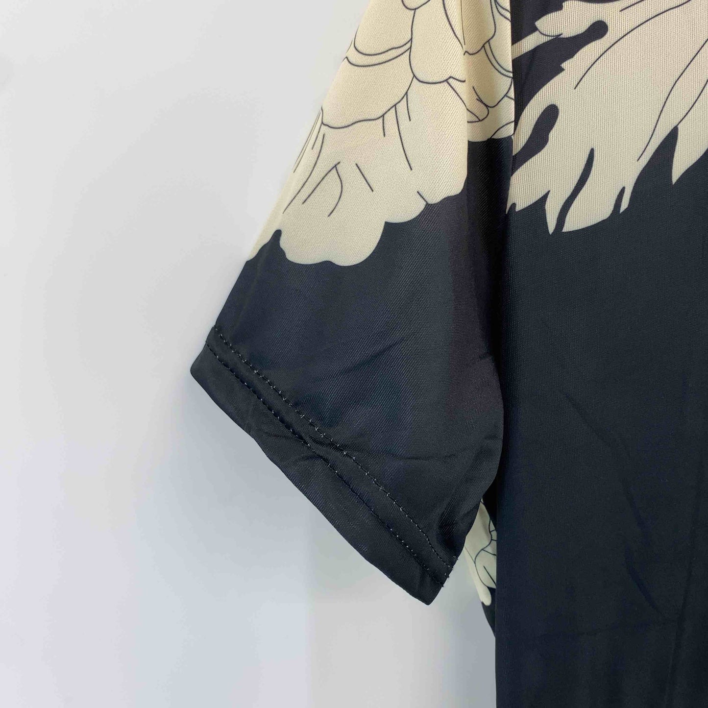 レディース 半袖　ミニワンピース　総柄　花柄　ウエスト切替　紐付き