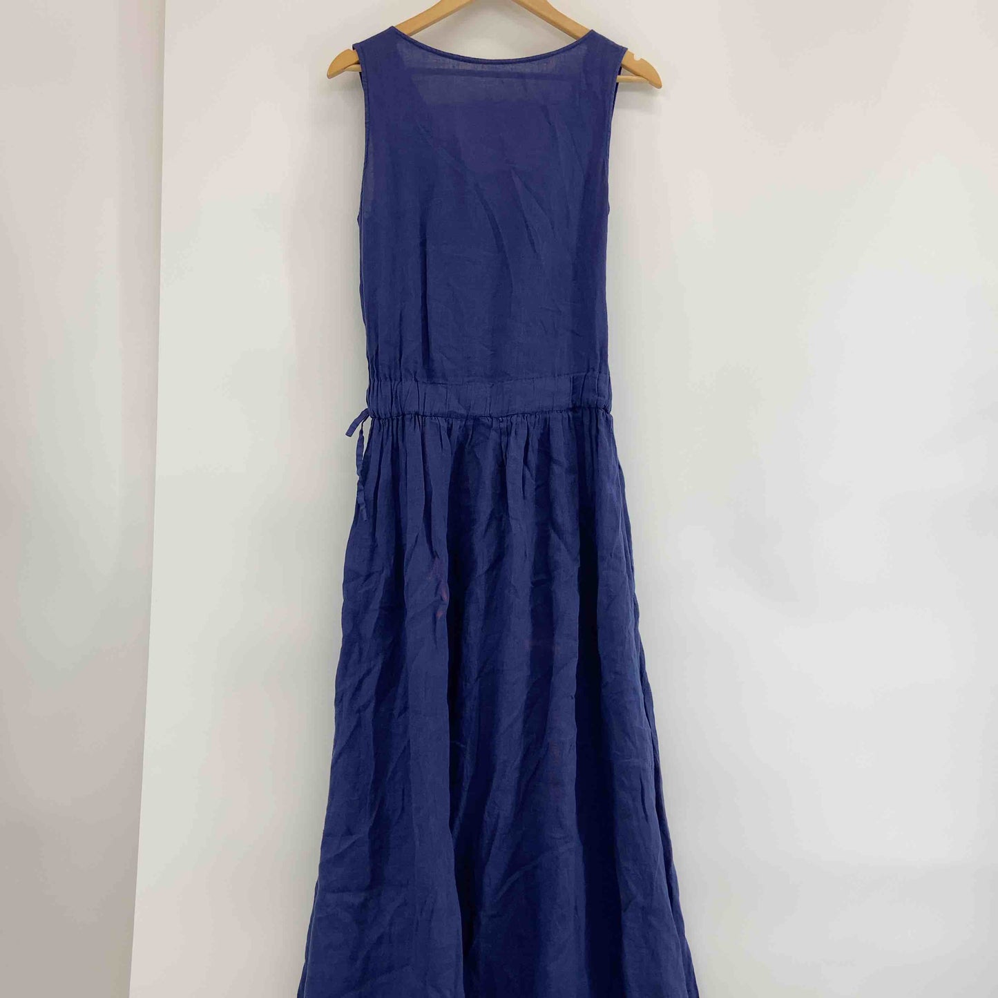 BEAUTY&YOUTH UNITED ARROWS ビューティーアンドユースユナイテッドアローズ レディース ノースリーブロングワンピース カシュクール ネイビー リネン