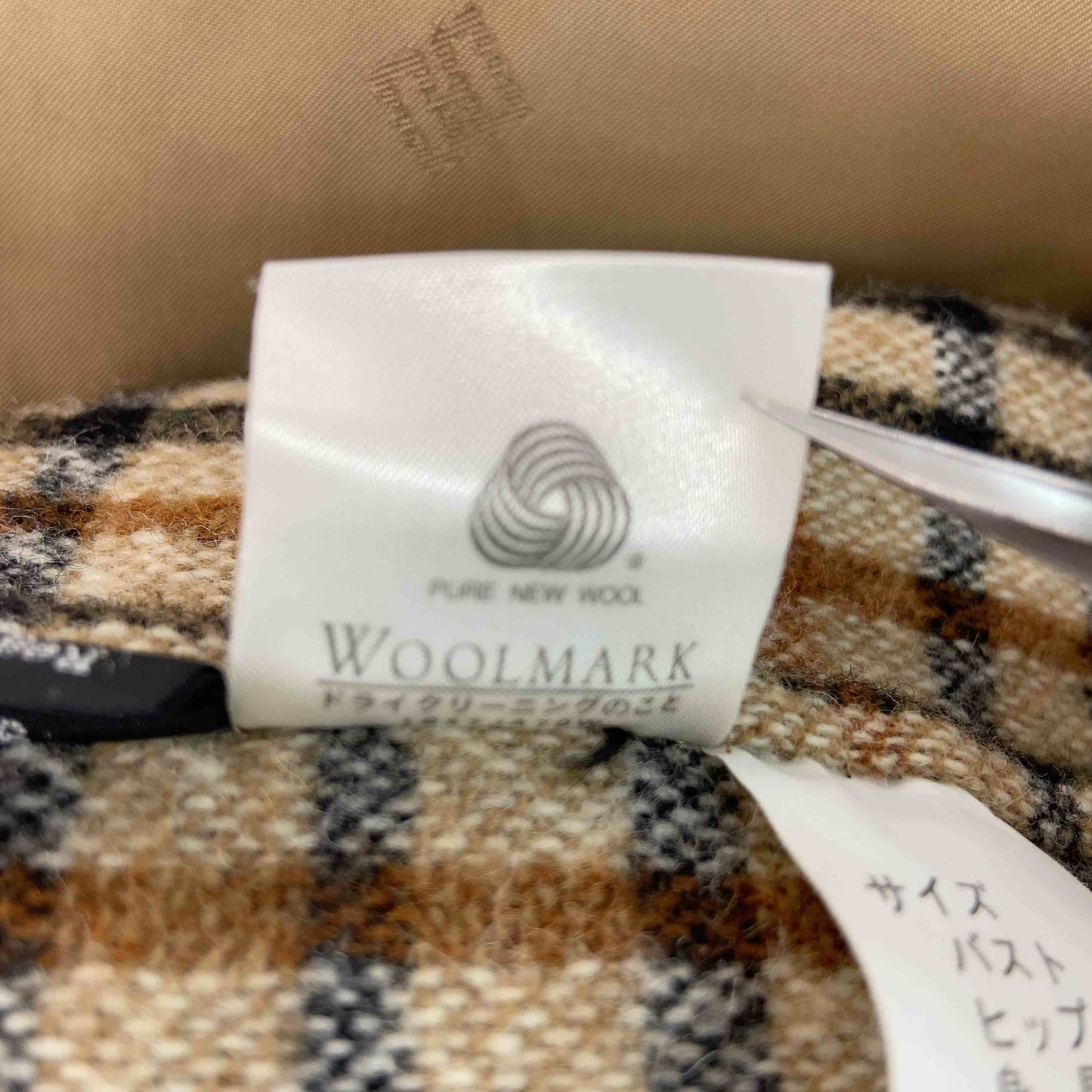 Daks ダックス レディース ダッフルコート　ヘリンボーン柄　毛100％　ブラウン