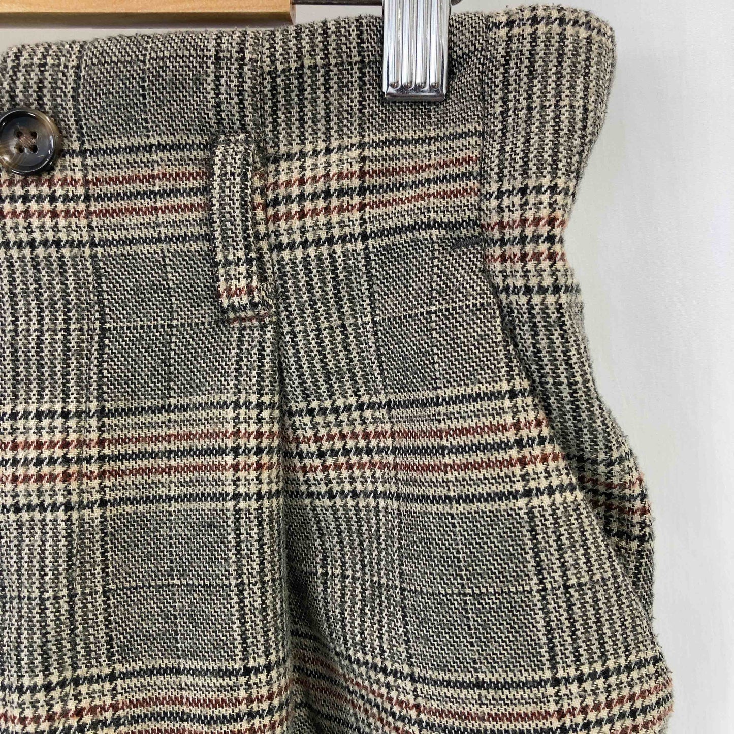 日本織物中央卸商業組合連合会 レディース カジュアルパンツ チェック ブラウン tk