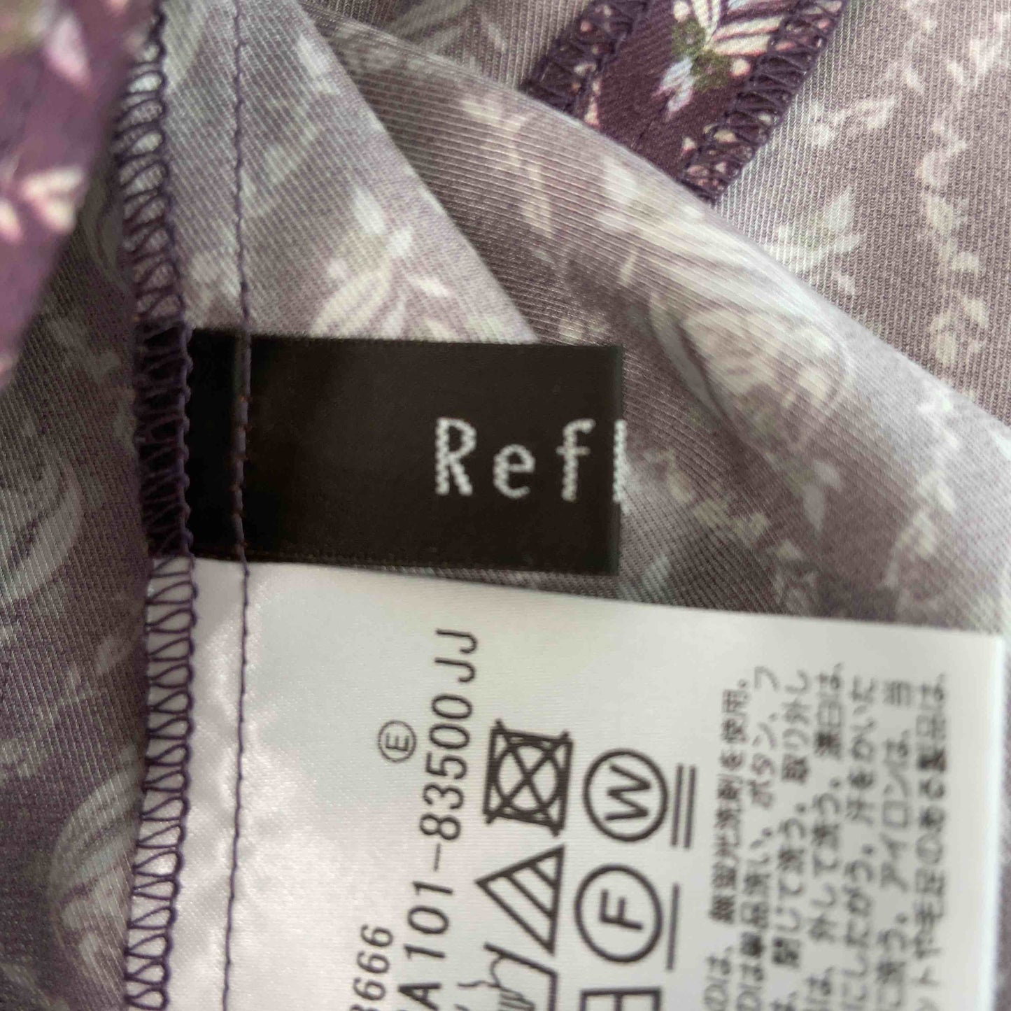 Reflect リフレクト レディース 長袖シャツ　ブラウス　花柄　背中ジップ　紫