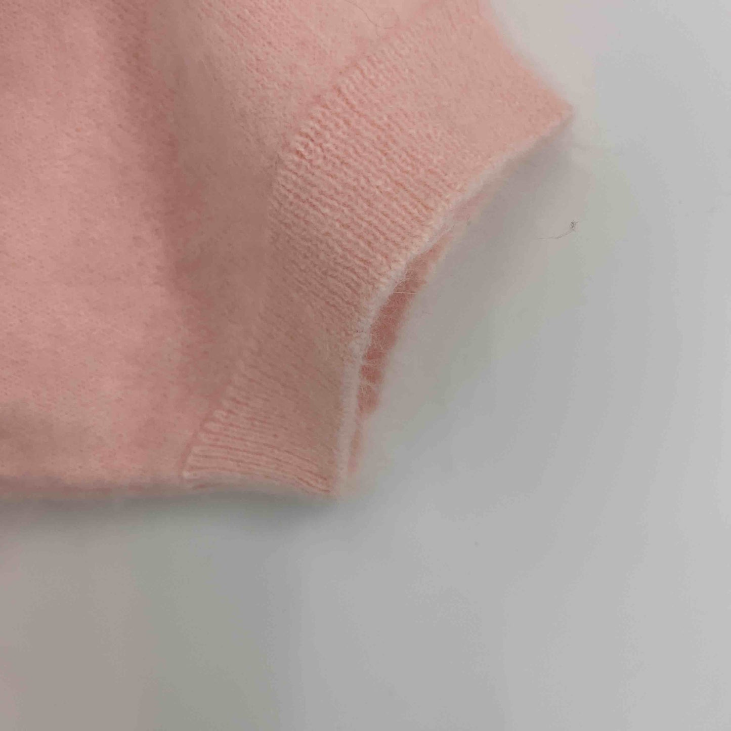 レディース ニット/セーター 半袖 モヘア調 ピンク